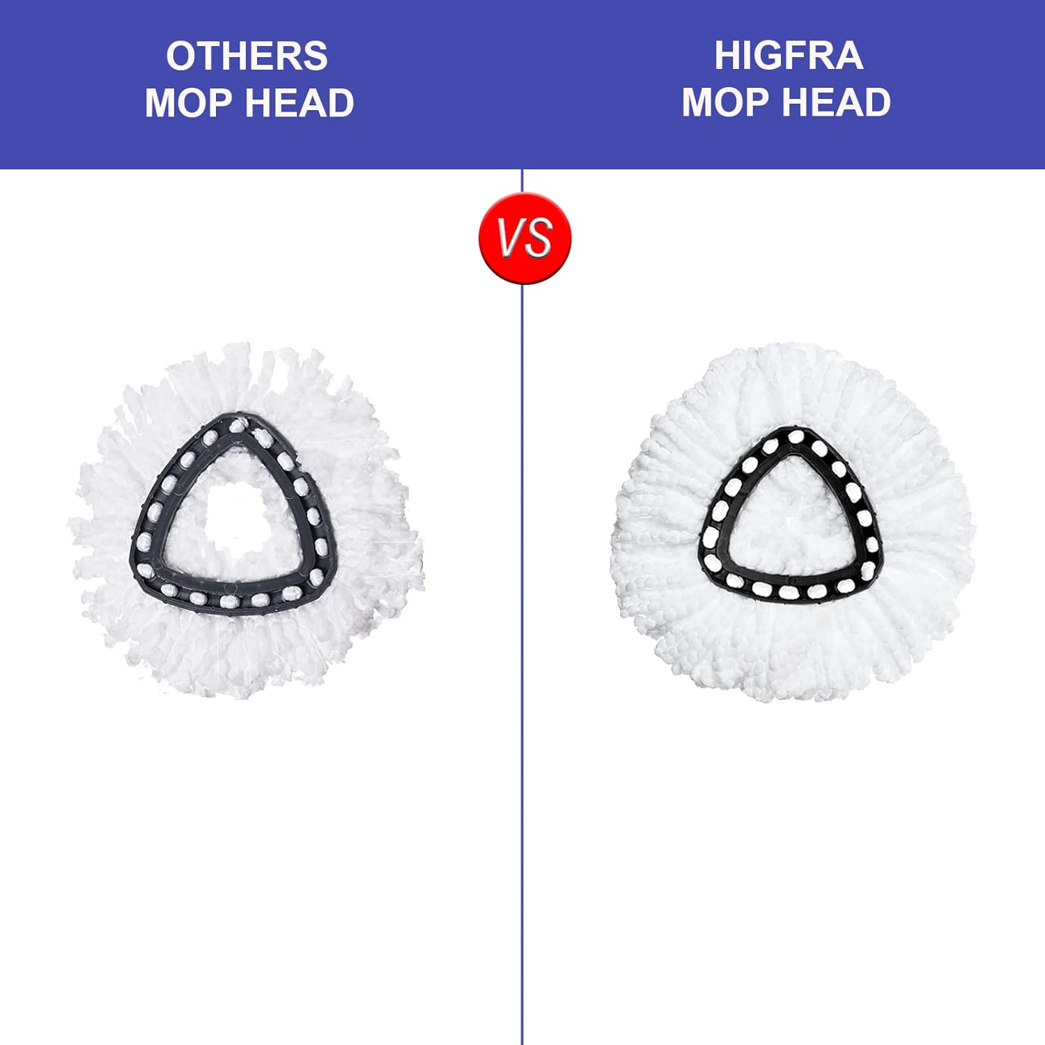 Higfra Spin Mop Refill 6 Pack Microfiber Replacement Head