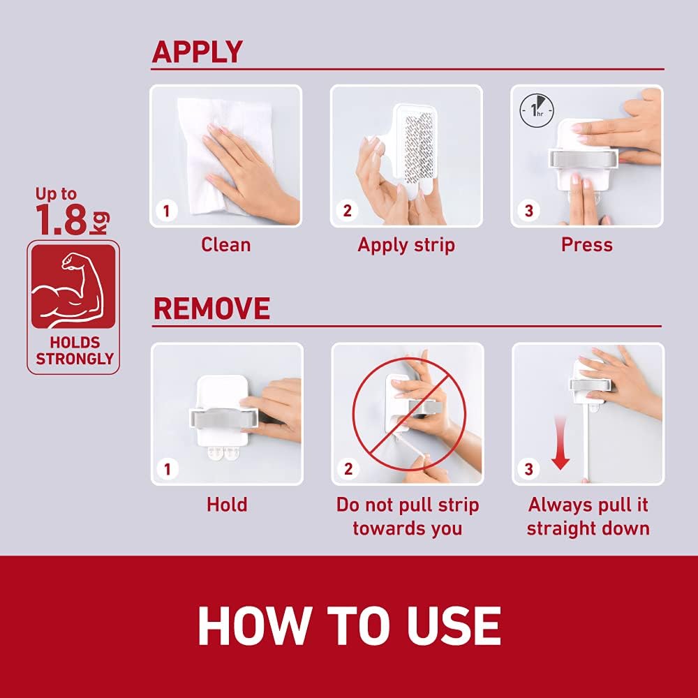 Command Broom and Mop Wall Hook No Tools Damage Free Holder