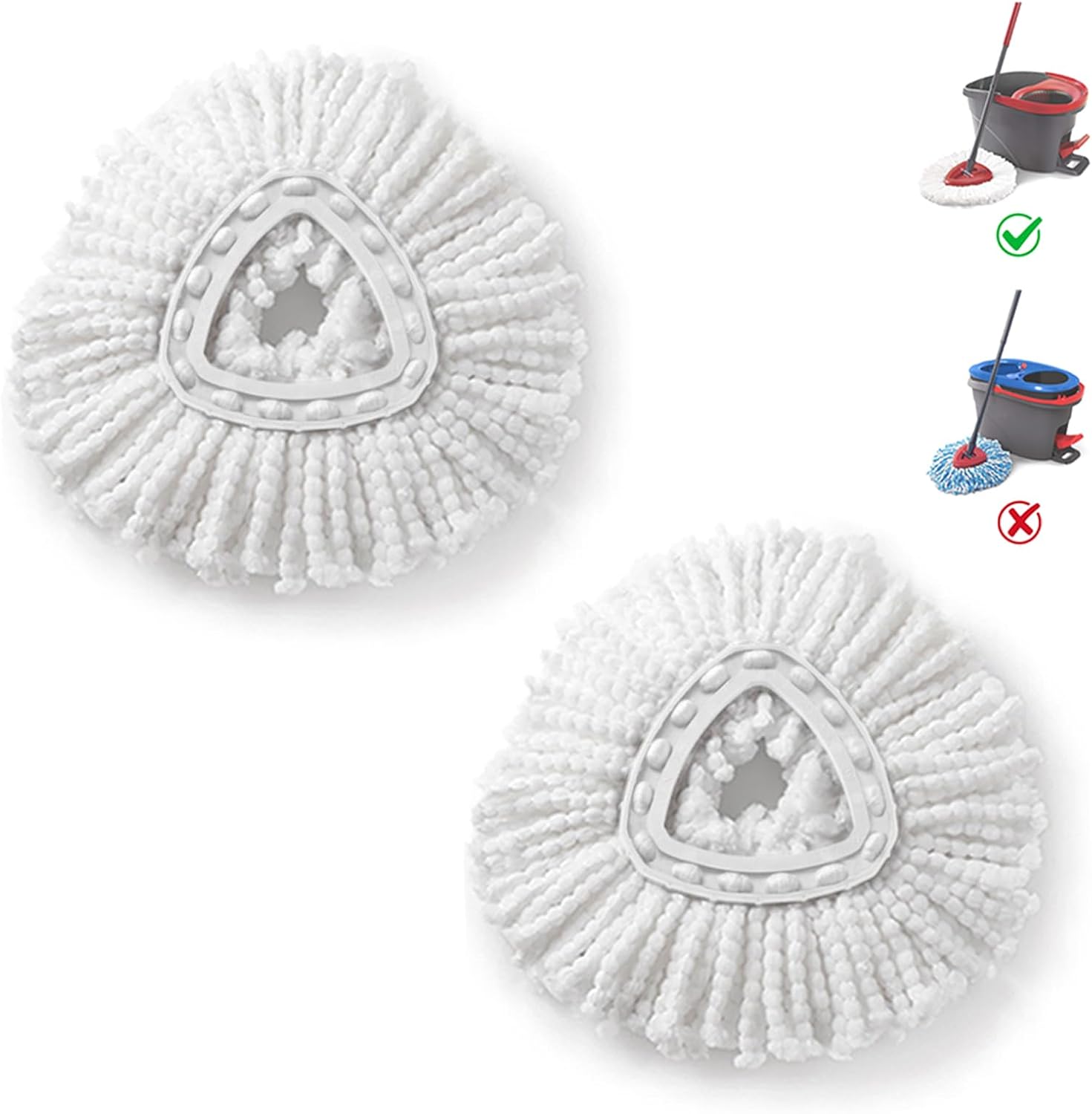 BonusLife 2-Pack Mop Head for EasyWring 1-Tank Spin Mop System