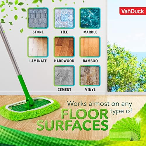 VanDuck Reusable Mop Pads for Swiffer Sweeper 2-Pack - Washable Microfiber