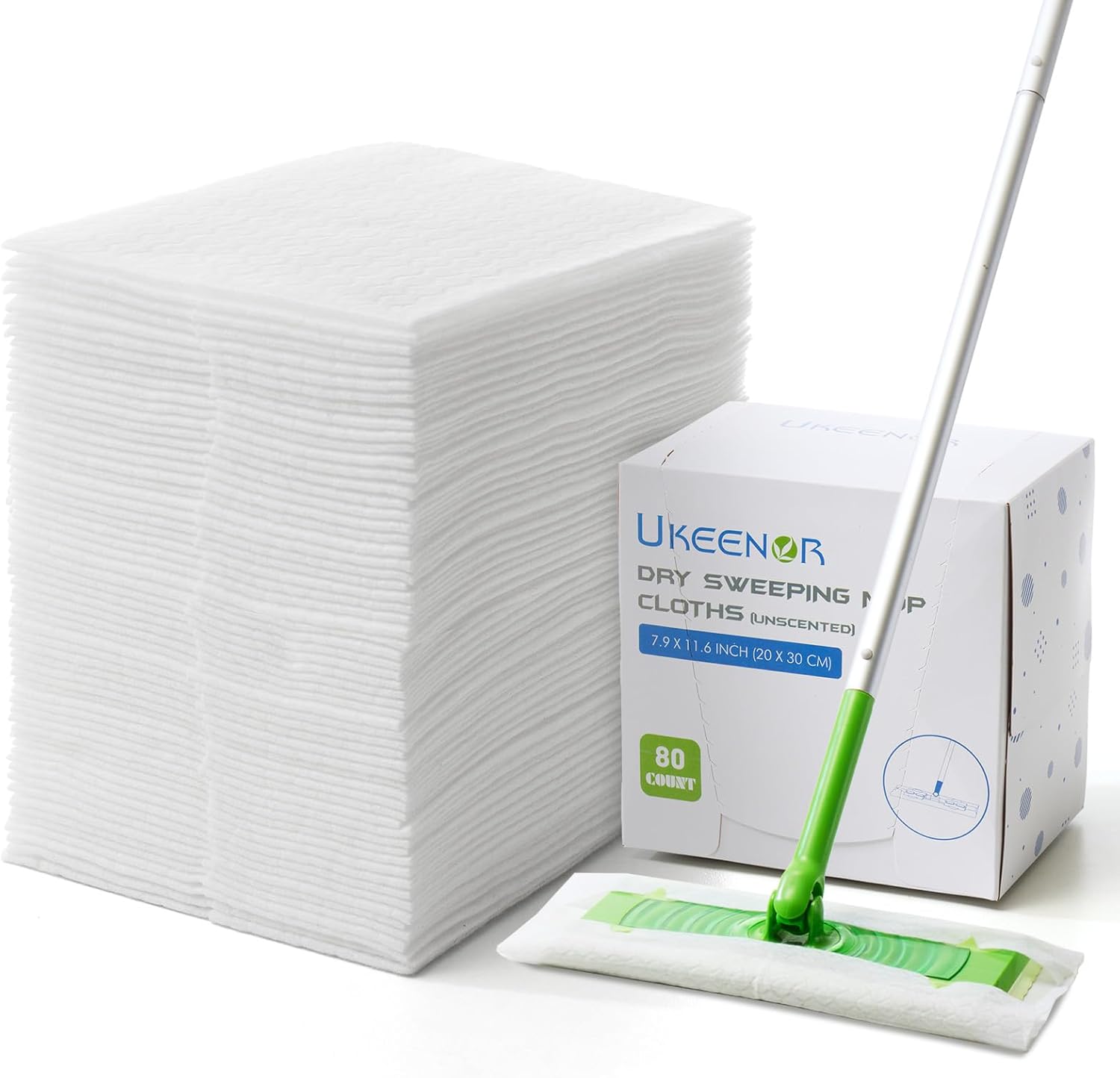 UKEENOR Dry Mop Refills - 160 Count Electrostatic Dusting Cloths