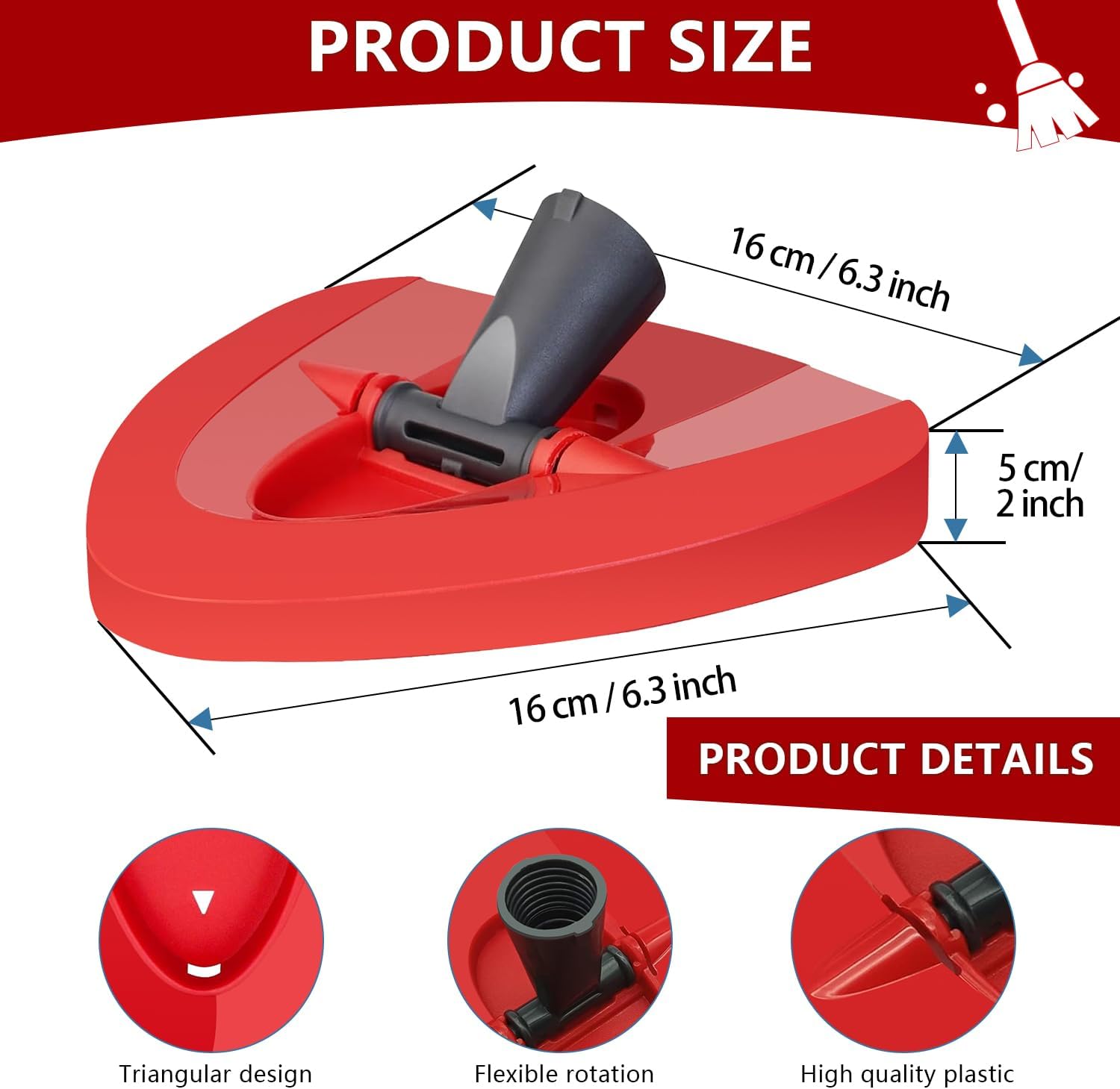 JIUMEE EasyWring 1-Tank Mop Replacement Head Red Base 1pcs
