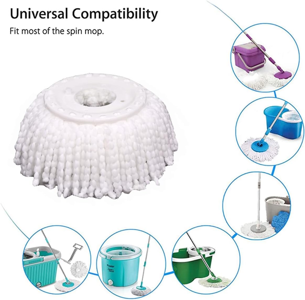 5 PCS Microfiber Spin Mop Head Replacement