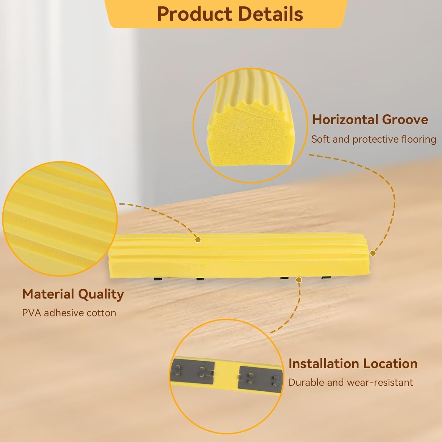 Beufee Sponge Mop Head Refill Set of 2 Yellow