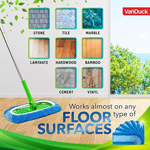VanDuck Reusable Pet Mop Pads 4-Pack - Heavy Duty for Swiffer Sweeper