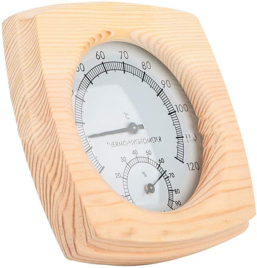 Marebm 2 in 1 Wooden Sauna Thermometer and Hygrometer