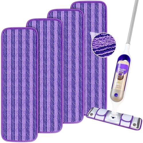 4 Pack Reusable Swiffer PowerMop Pads with Cationic Material 1