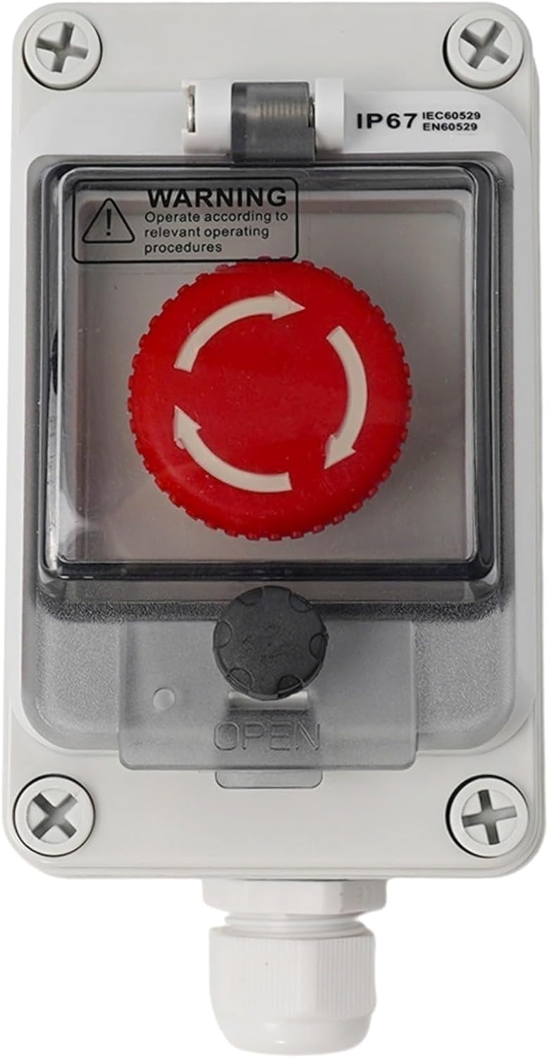 Marebm E-Stop Push Switch with Plastic Box 1