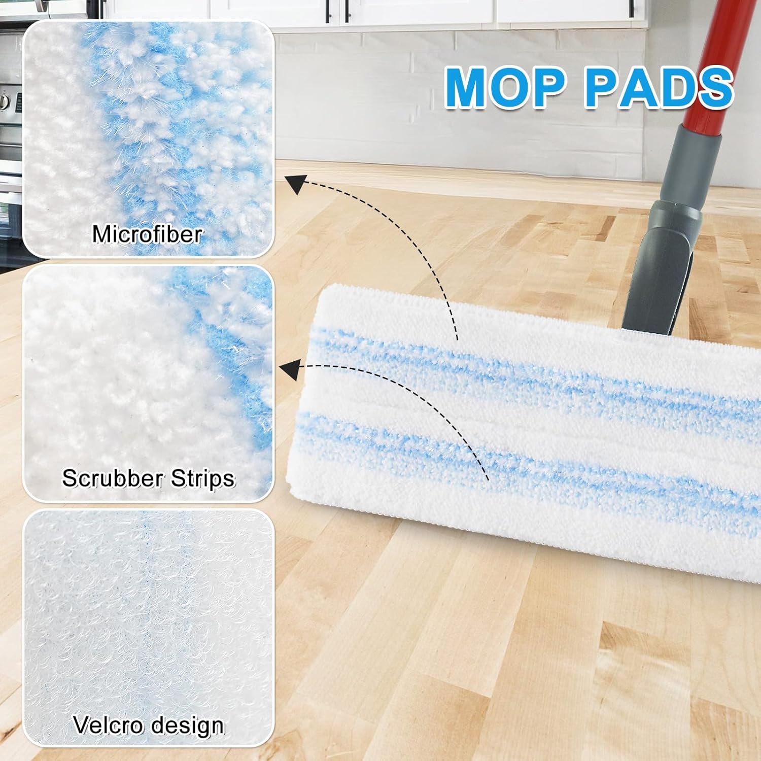 Yuunaie 4-Pack Mop Pads for O-Cedar H2prO Flat Mop