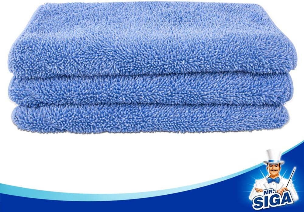 MRSIGA Professional Microfiber Mop Refills Pack of 3 42cm x 23cm
