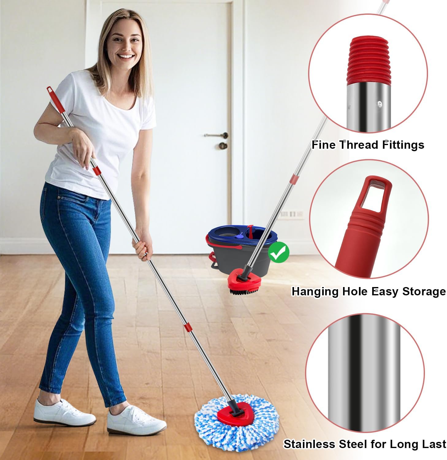 GFRED Spin Mop Replacement Set for O Ceder 2-Tank System