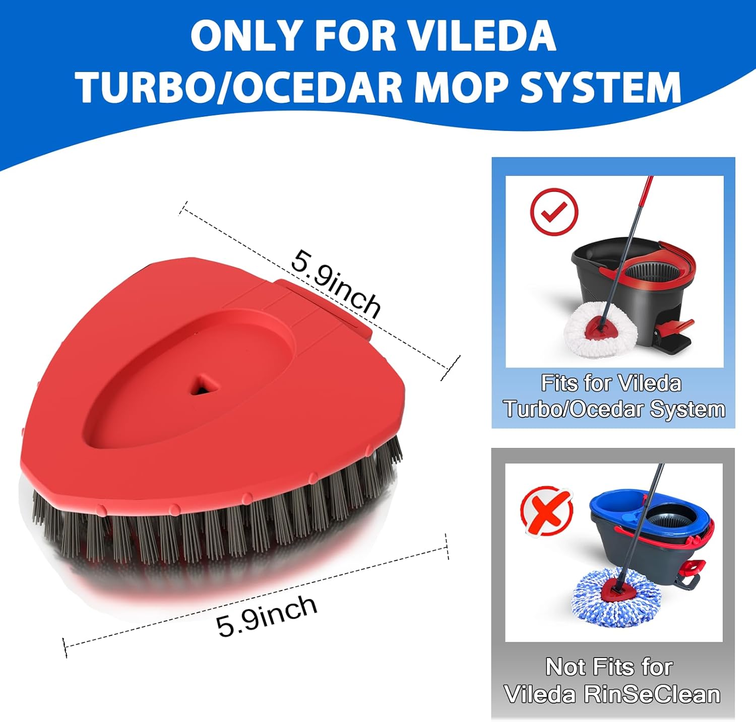 SuperAbound 2 Pack Spin Mop Replacement Scrub Brush Heads