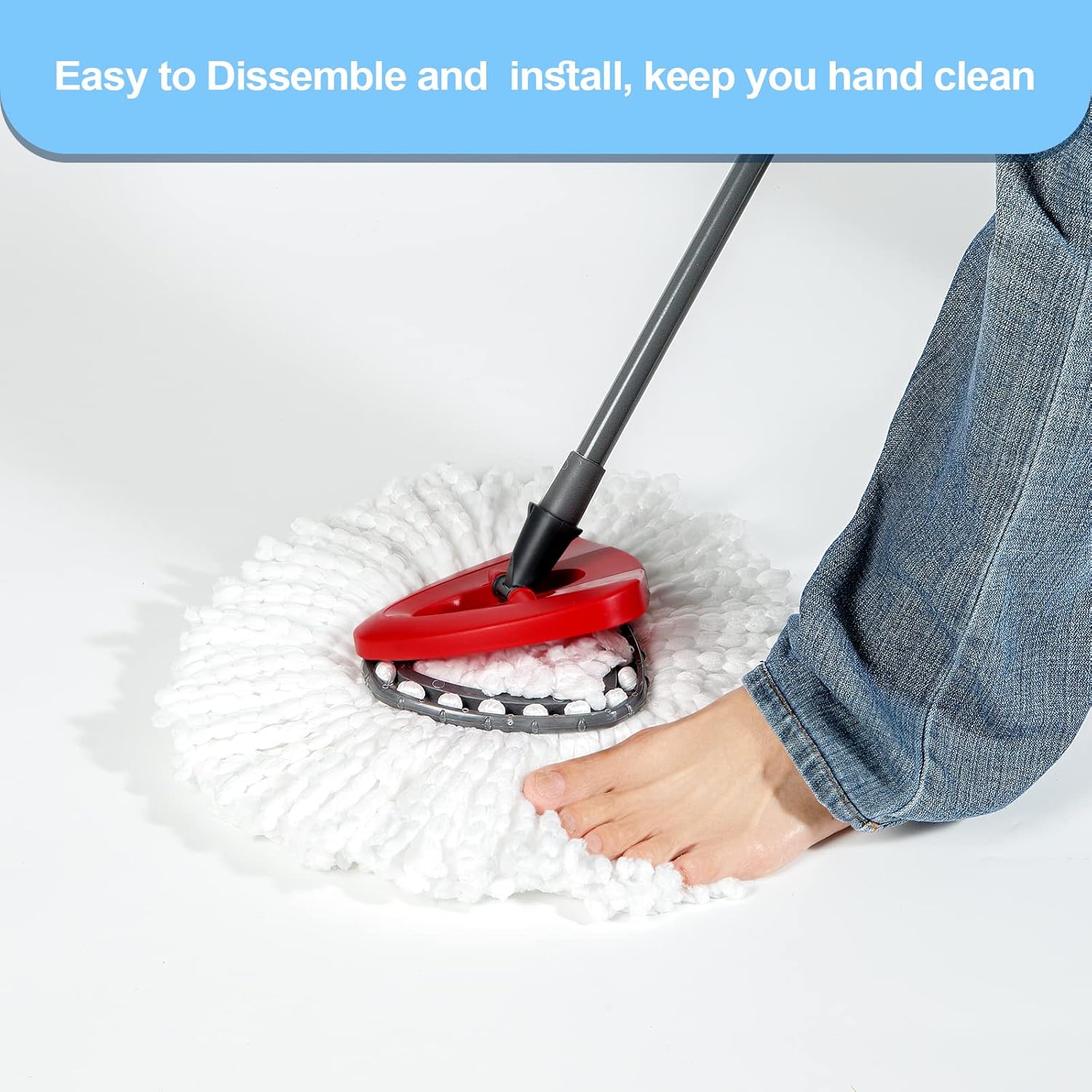 3 Pack HUMUTA Mop Replacement Heads for O Cedar Spin Mop