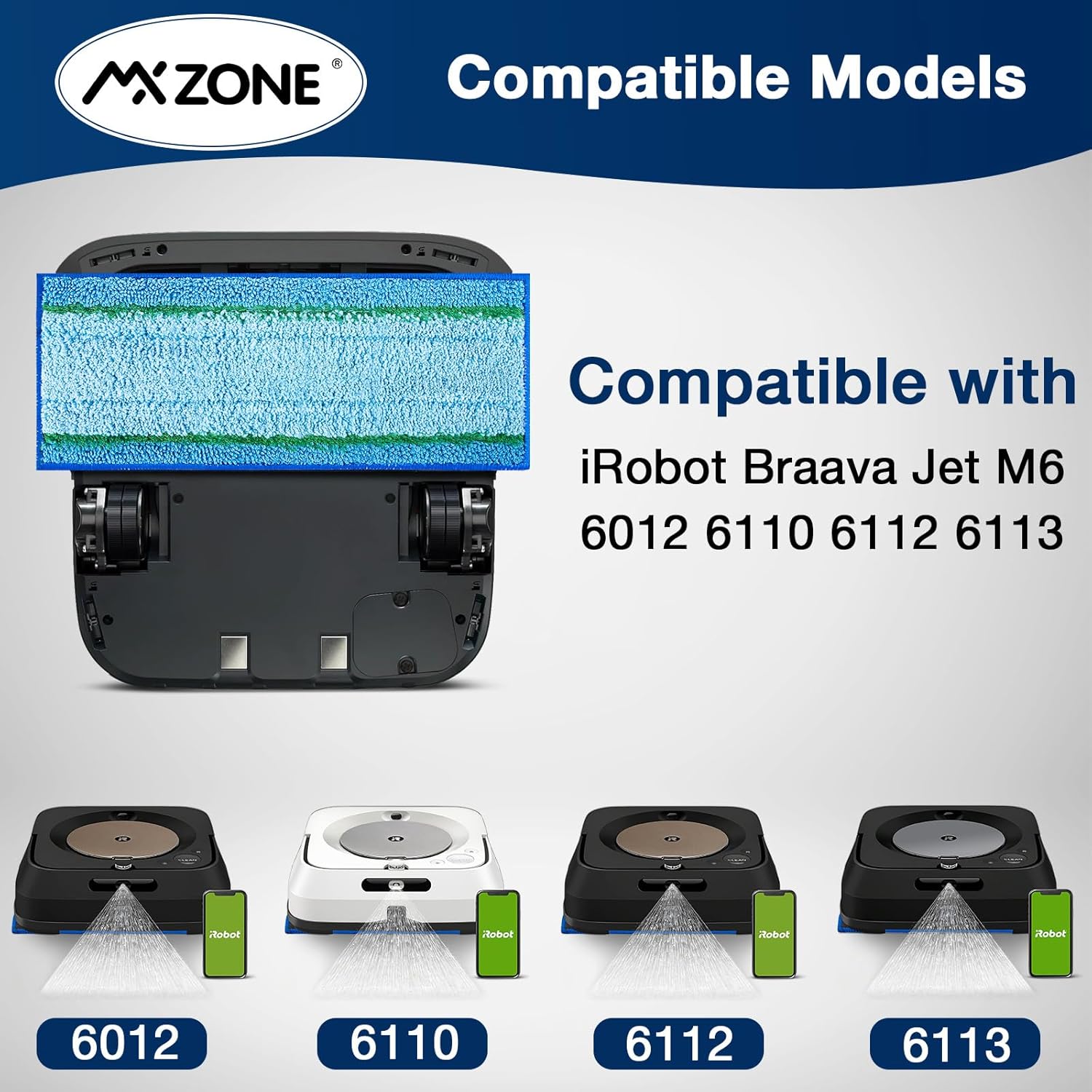 MXZONE Upgraded M6 Wet Mopping Pads 8 Pack 1