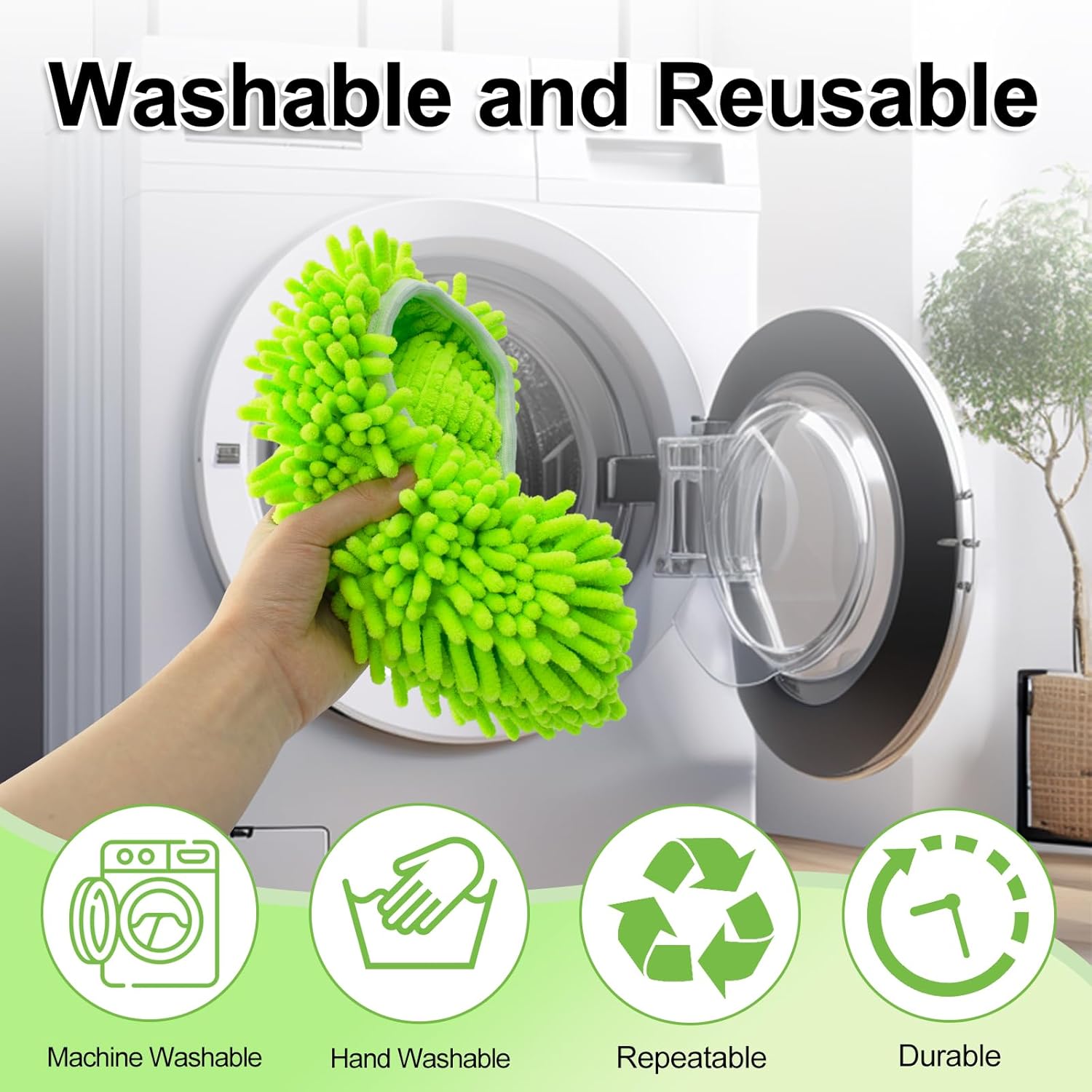 Yuunaie Reusable Mop Pads for Swiffer 4-Pack