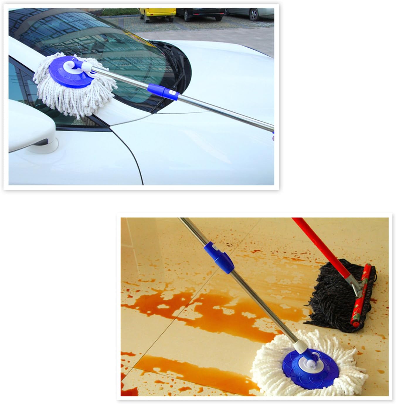 Tidy Monster 6 Pack Spin Mop Replacement Heads - Microfiber Mop Refills White