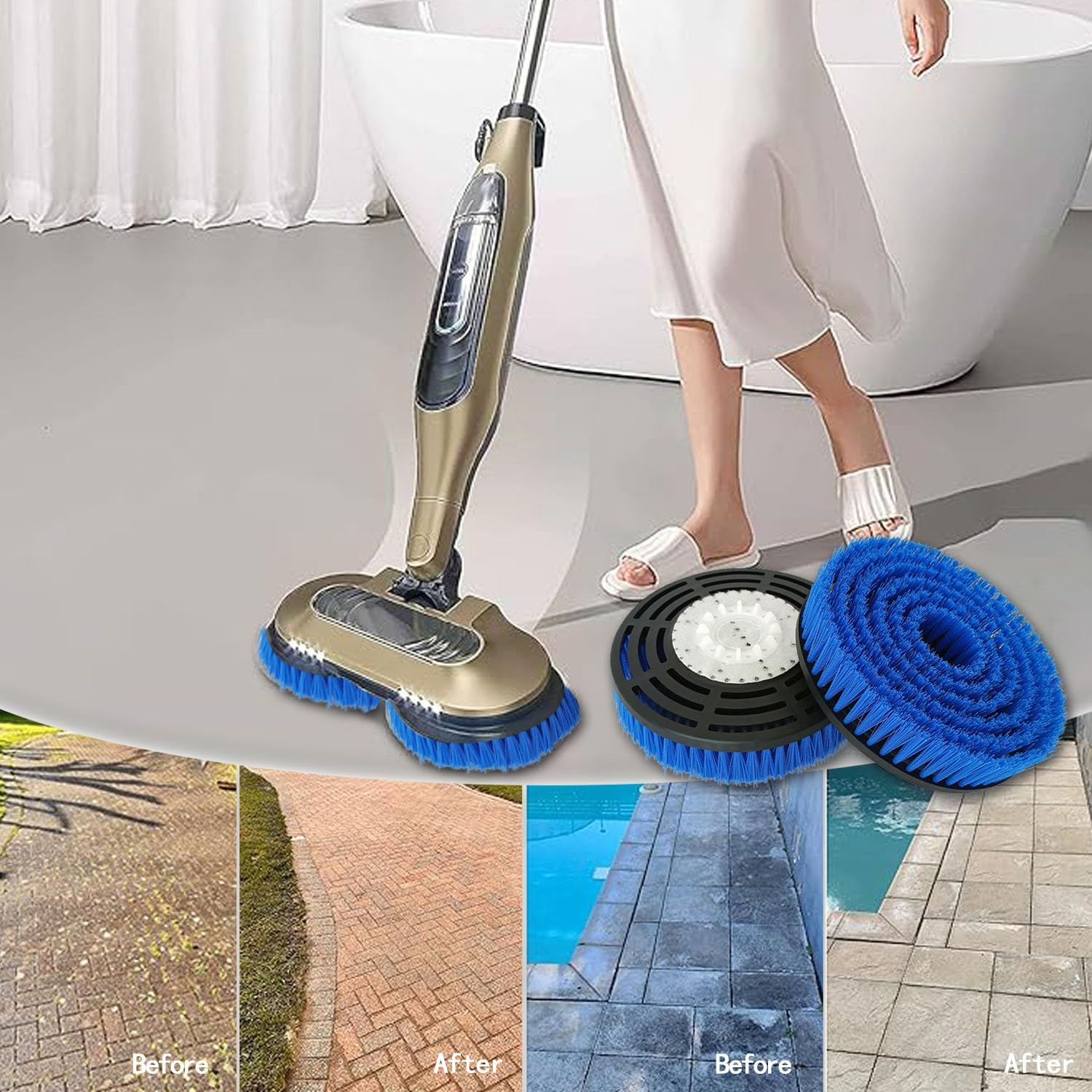 2 Pack S7001 Upgraded Mop Pad Brush Heads for Shark