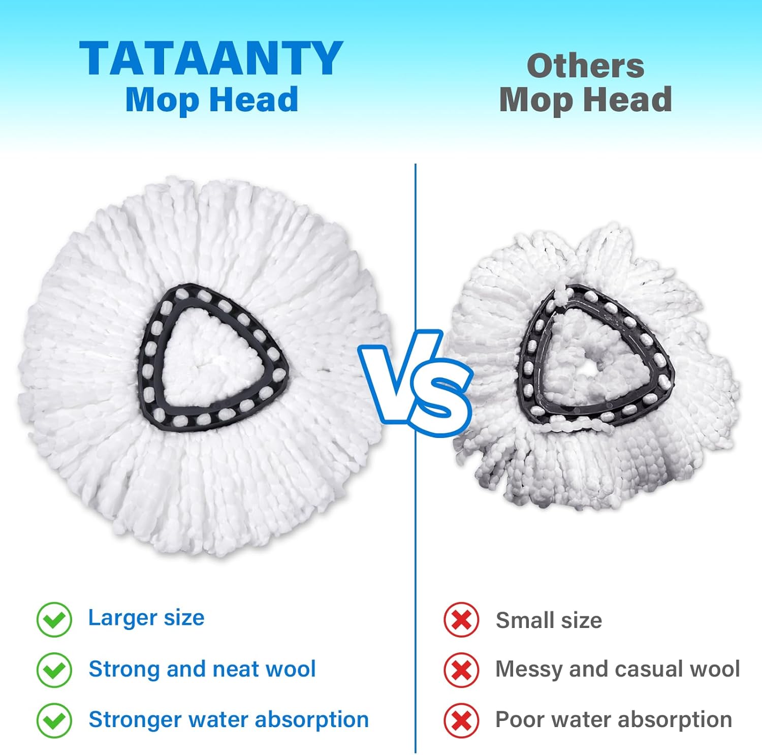 TATAANTY Spin Mop Replacement Heads 6 Pack