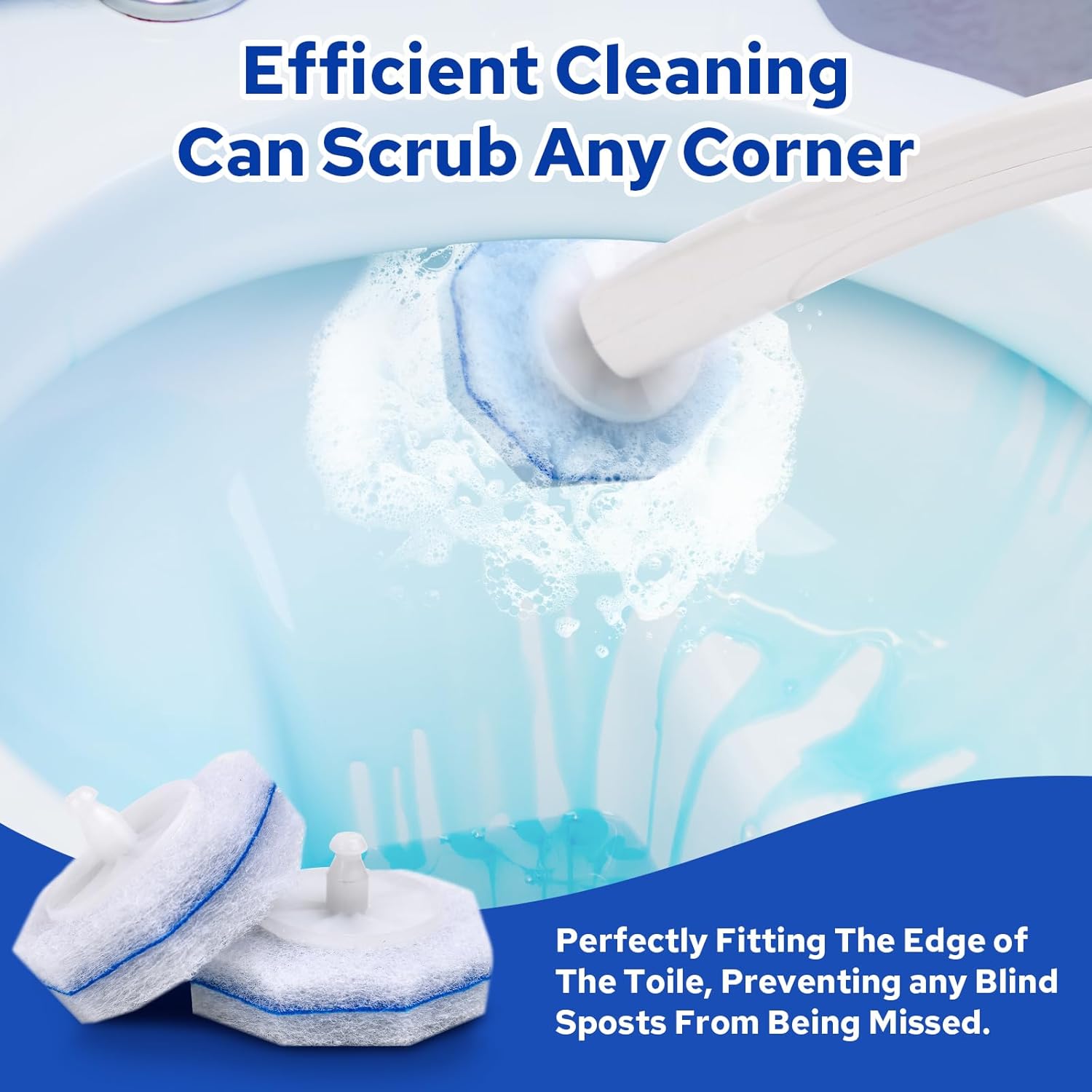 Cecailin 60pcs Disposable Toilet Brush with Cleaner 1