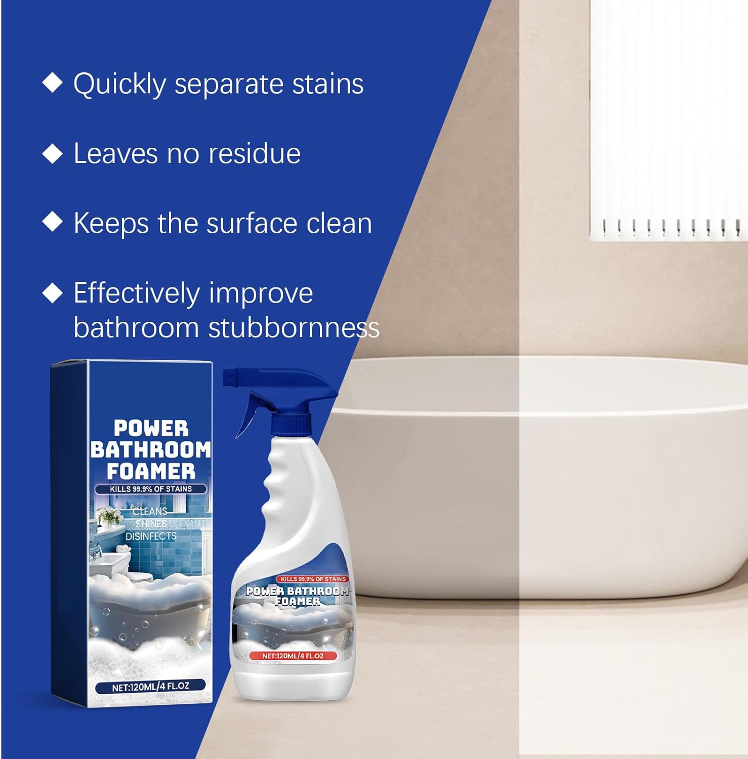 NebulaHouse Bathroom Foam Cleaner Spray 4 FL OZ