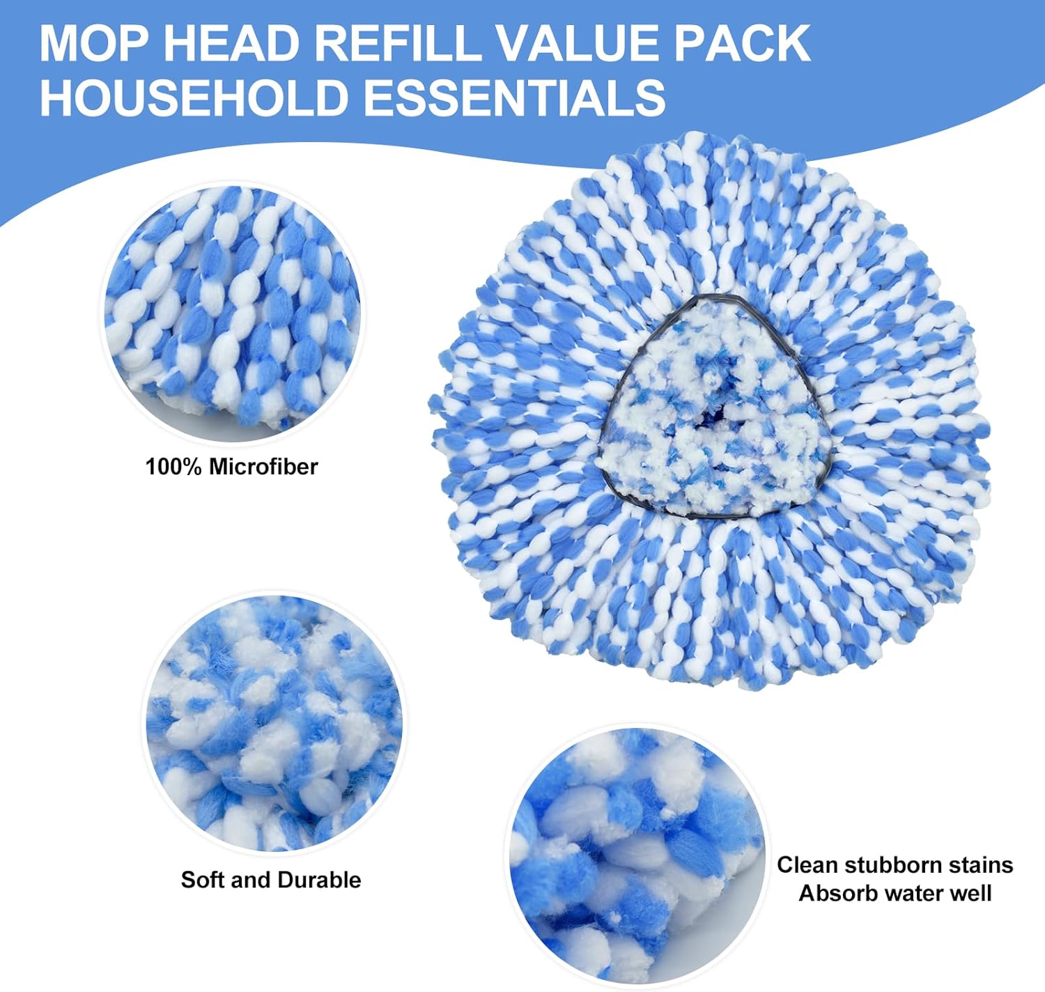 DLAIMI 6-Pack Spin Mop Replacement Heads 1