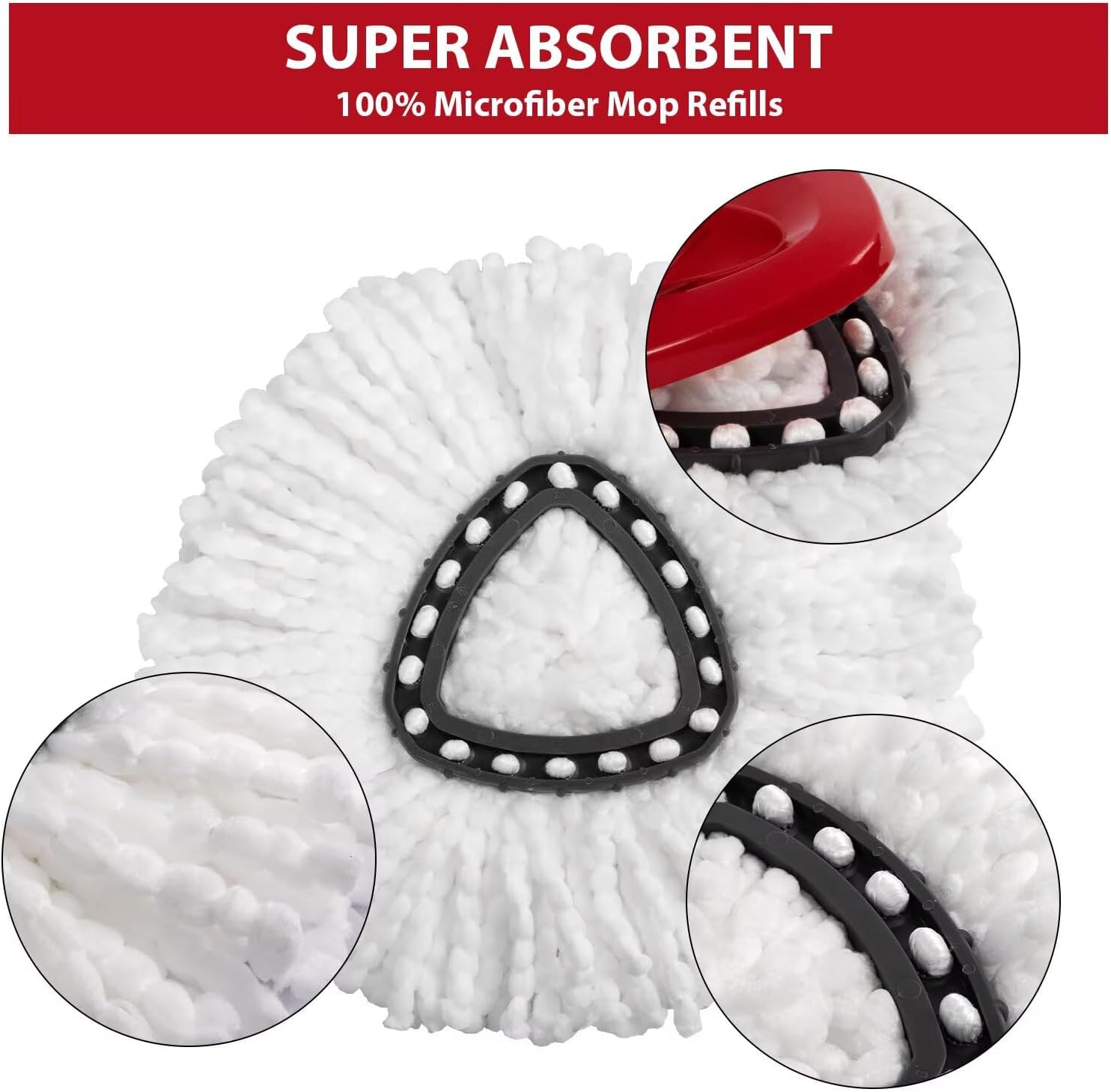 4-Pack Microfiber Mop Replacement Heads for Ocedar