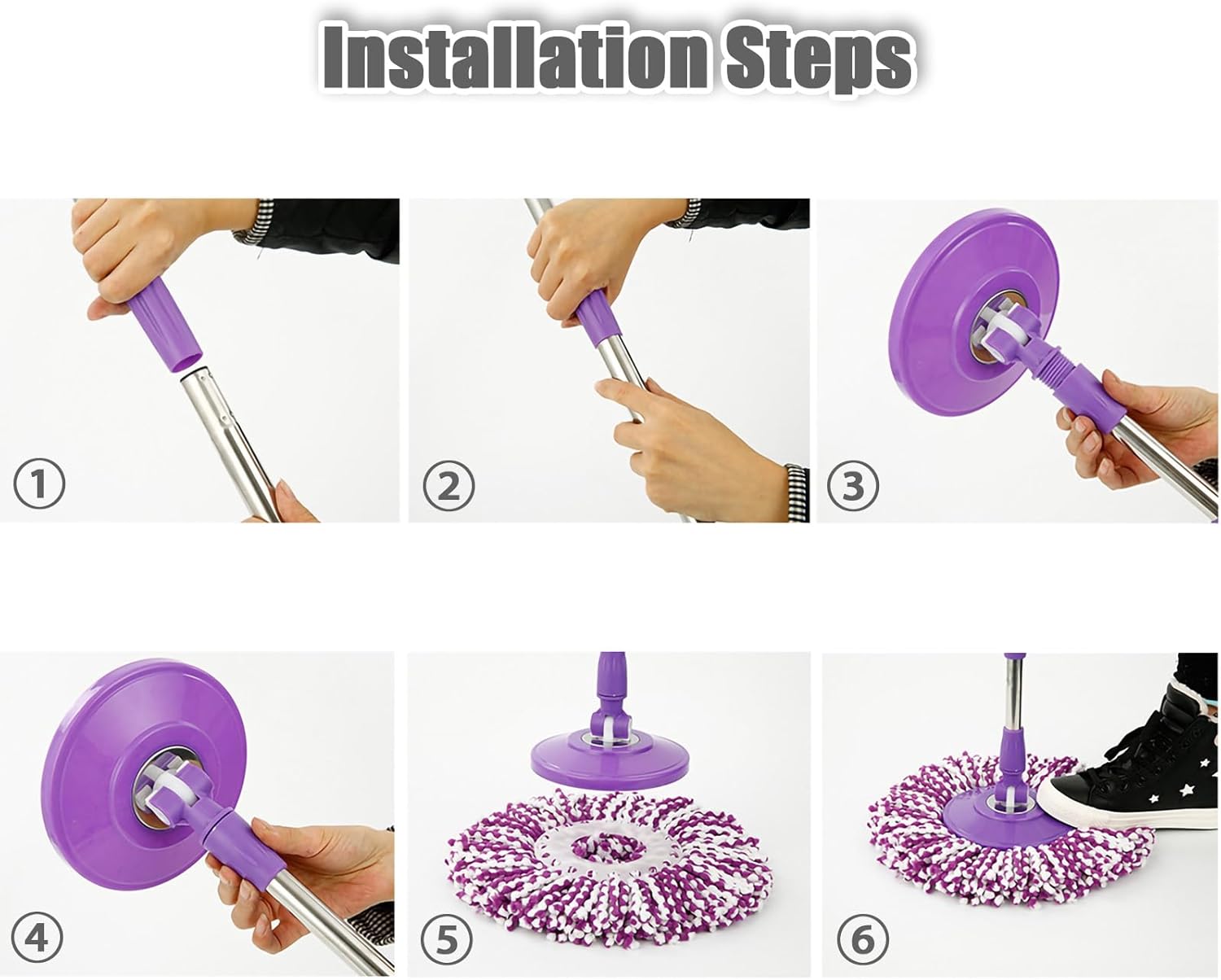 Midremer Spin Mop Replacement Handle 49-inch