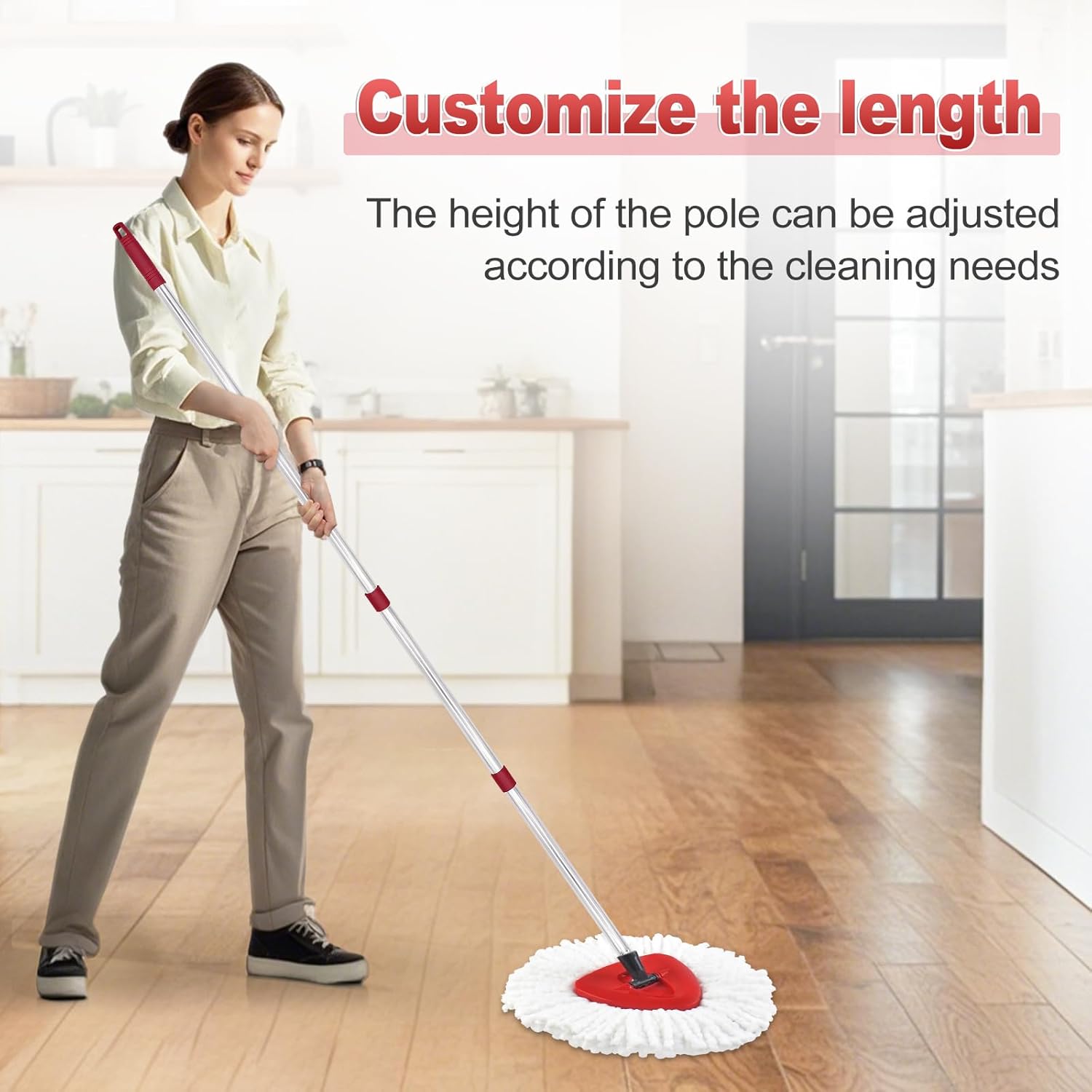 Yuunaie 4-Section Mop Handle Base Set for O Cedar