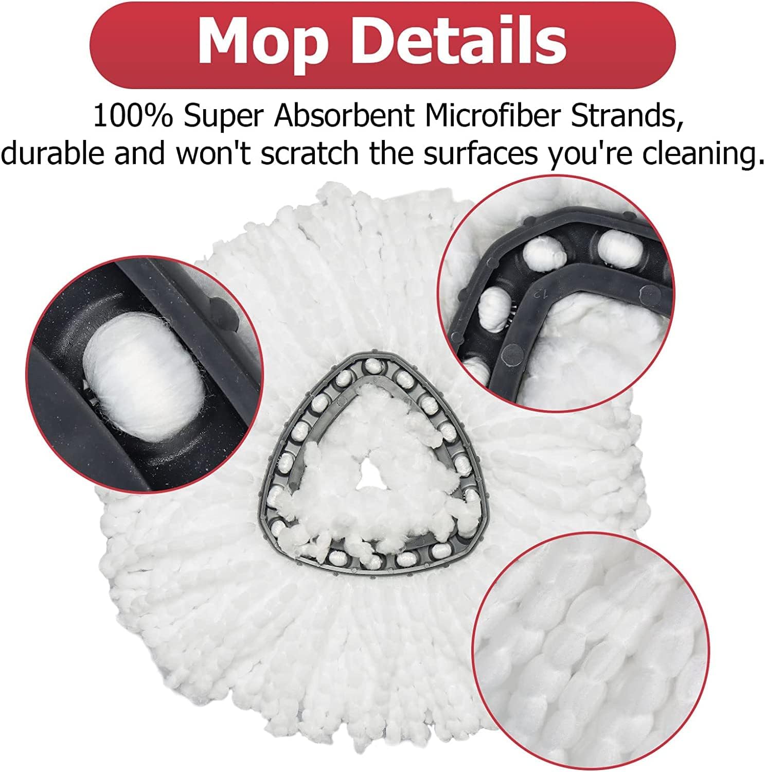 O-Cedar Spin Mop Replacement Head Set with Handle and Base