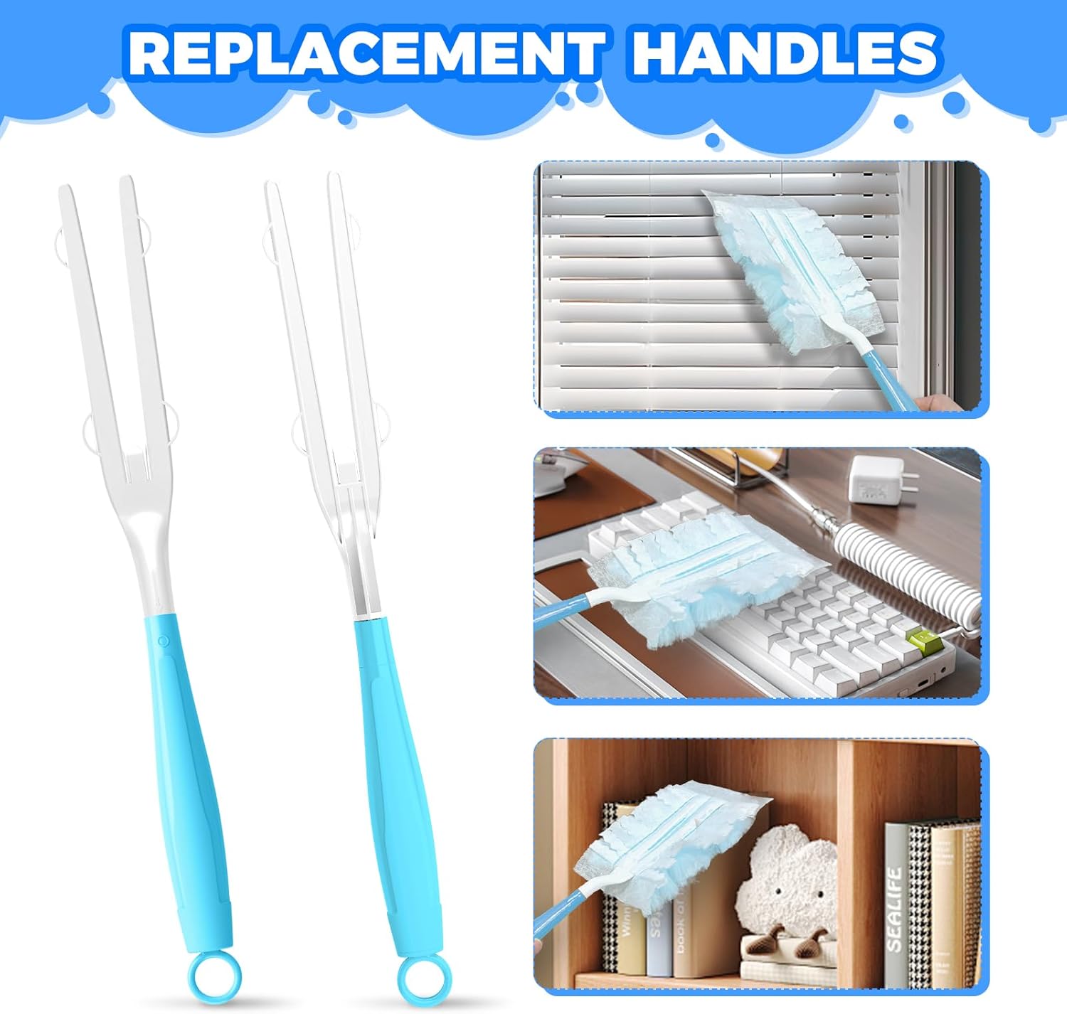 LYASIL 3PCS Replacement Duster Handles