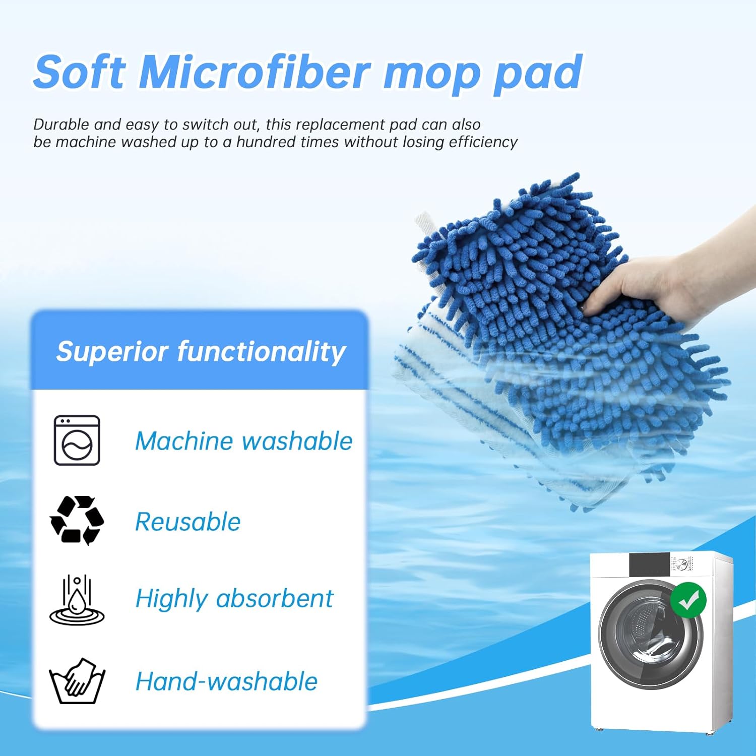 4 Pack Mop Heads for O-cedar Dual-Action Flip Mop