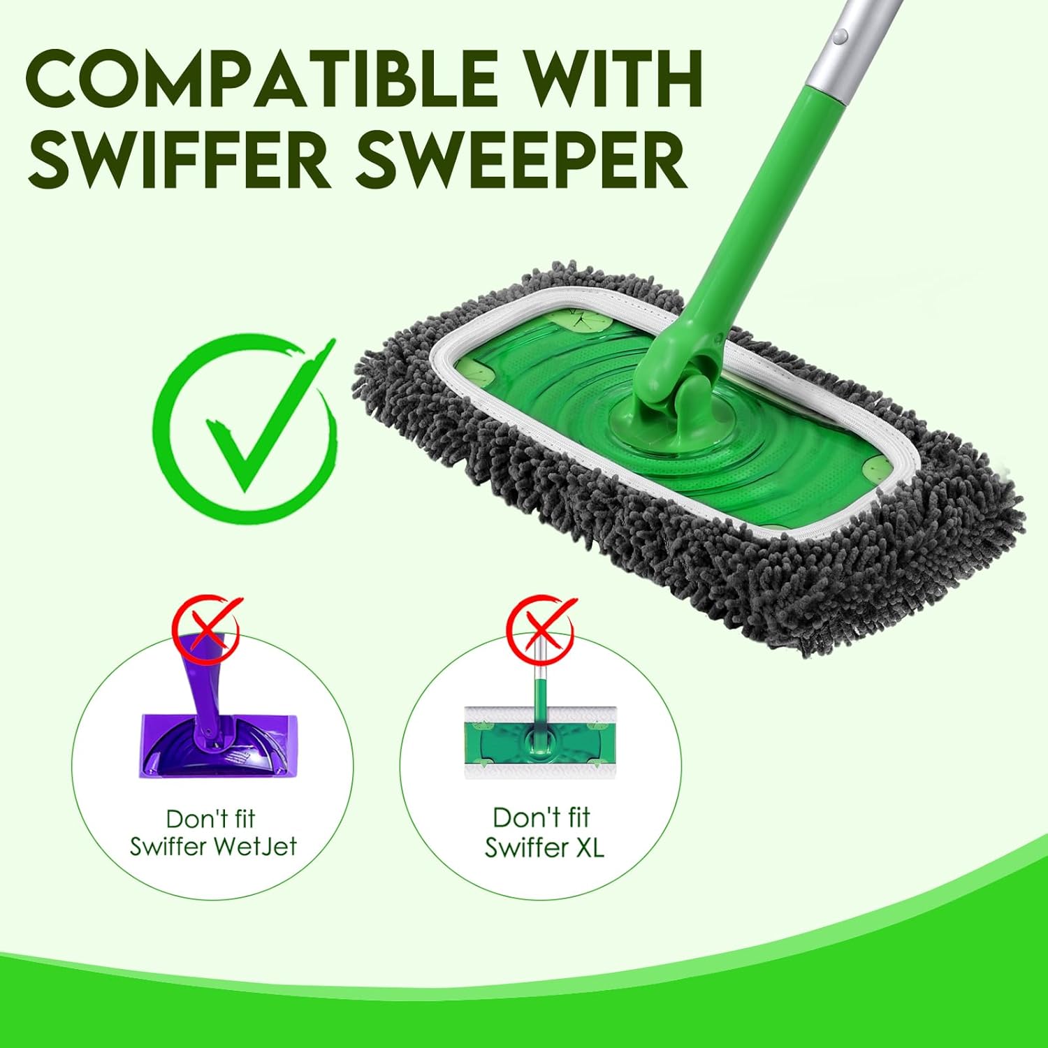 Yicotira Reusable Wet Pads Refill for Swiffer Sweeper Mop 6 Pack