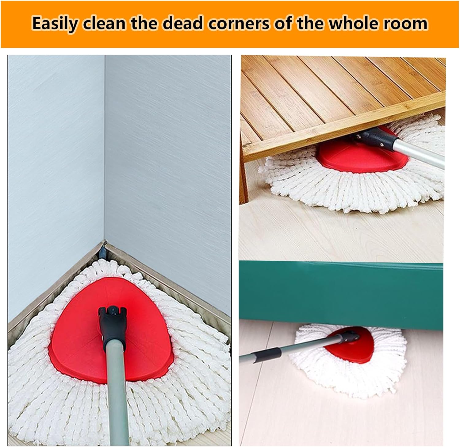 YEAZHEN 12-Pack Microfiber Spin Mop Replacement Heads