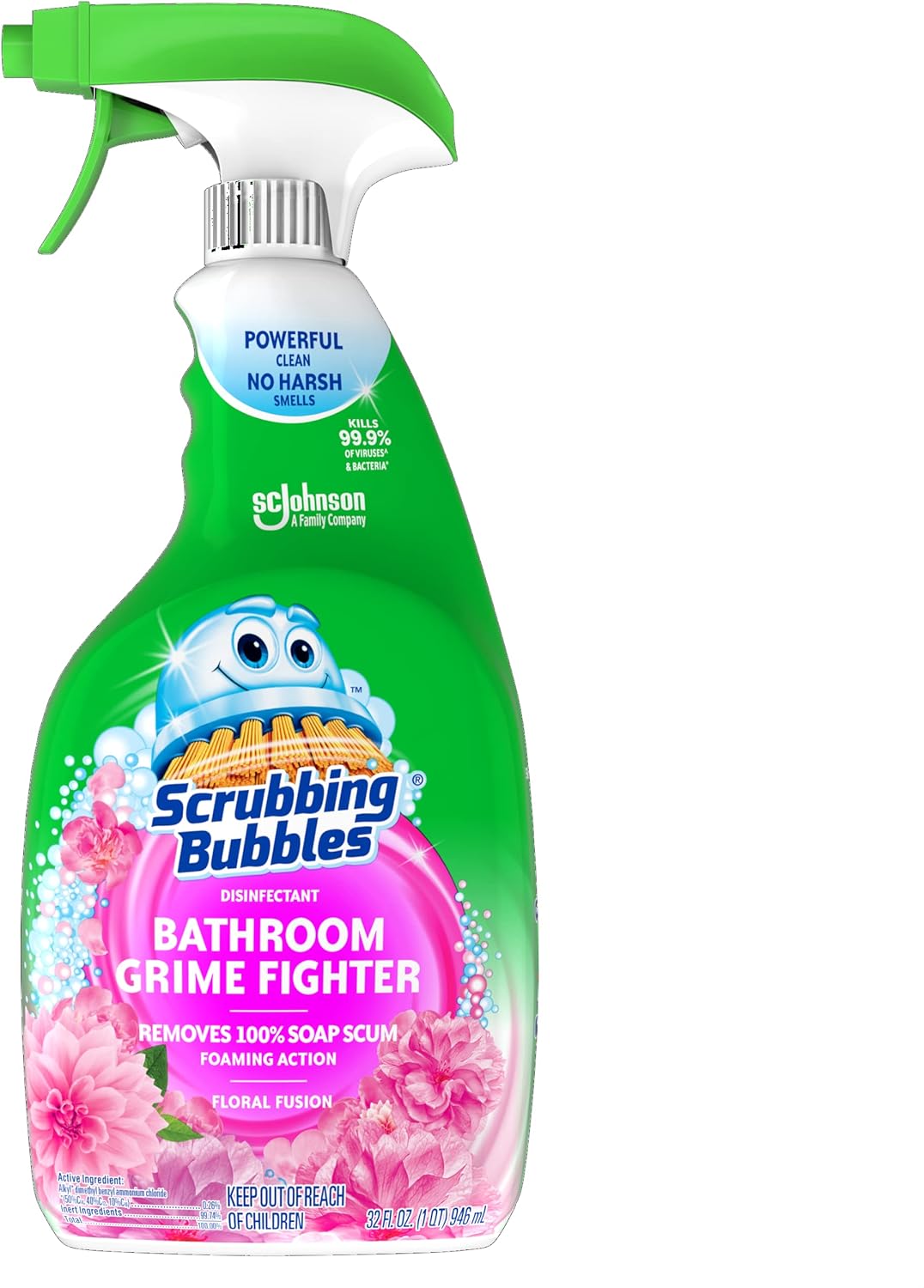 Scrubbing Bubbles Bathroom Grime Fighter Floral Fusion Scent 32 oz