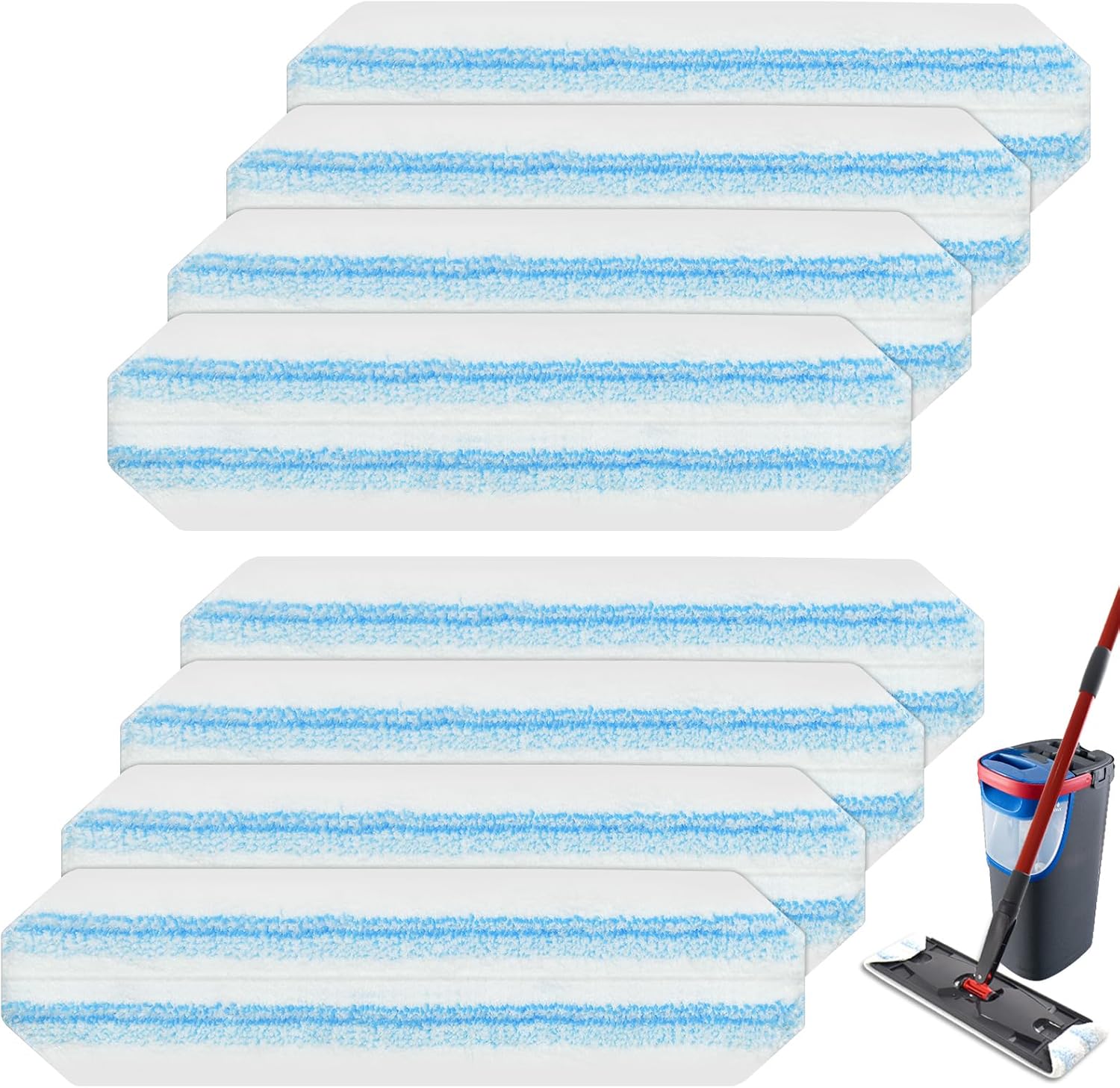 GFRED 8 Pack Mop Pads for O Cedar H2Pro Flat Mop System