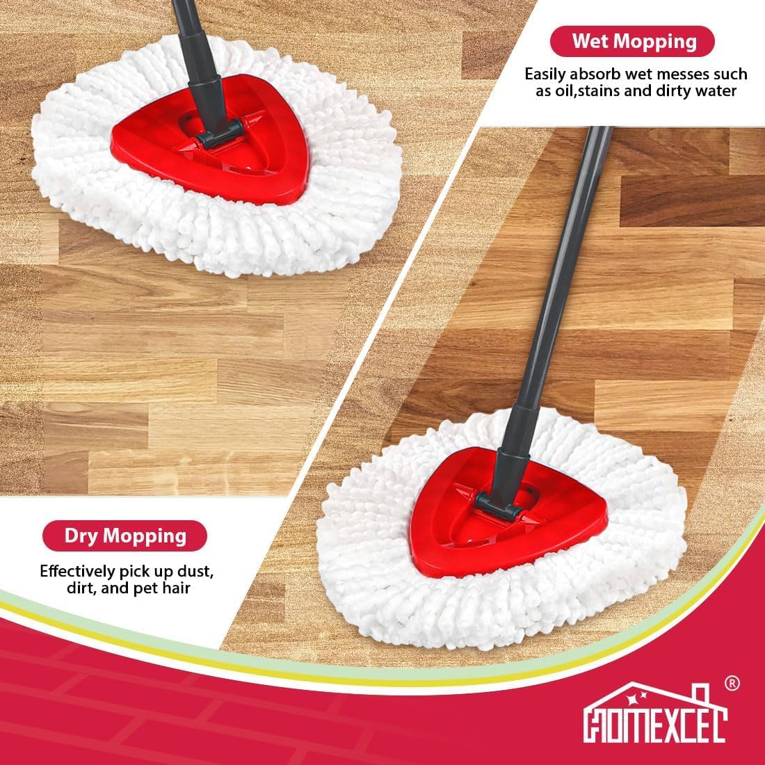 HOMEXCEL 6-Pack Mop Heads for O-Cedar EasyWring Spin Mop
