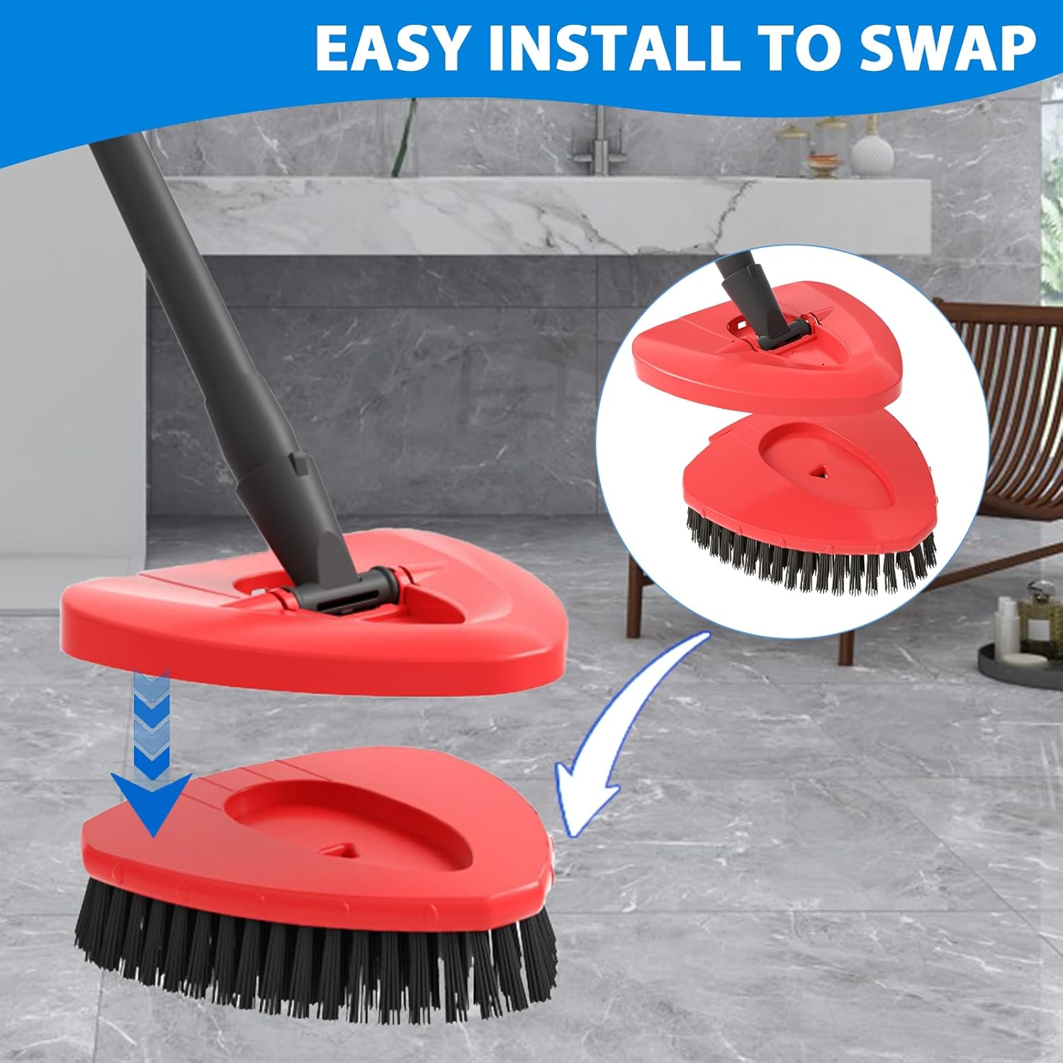 SuperAbound 2 Pack Spin Mop Replacement Scrub Brush Heads