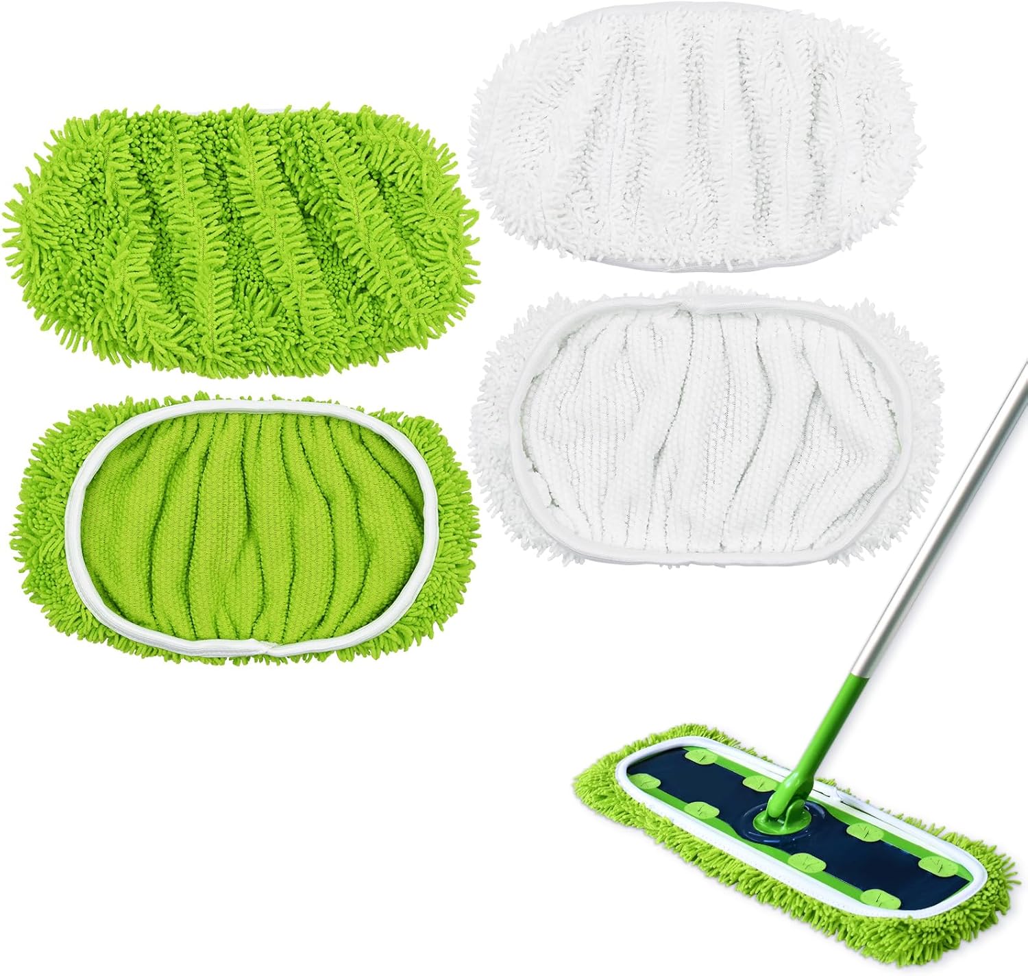 DLAIMI XL Mop Pads for Swiffer XL 4 Pack Reusable Microfiber