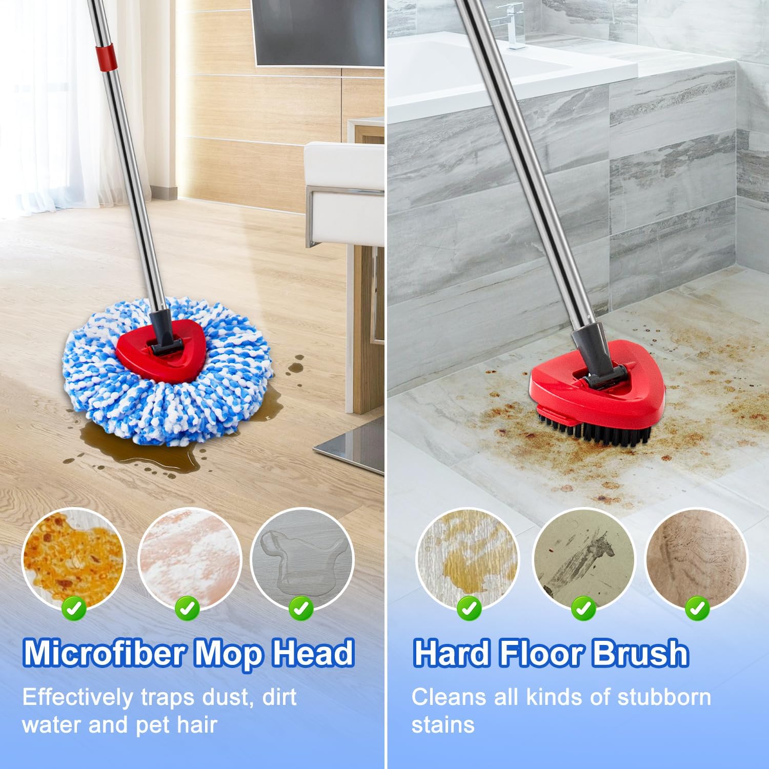GFRED Spin Mop Replacement Set for O Ceder 2-Tank System