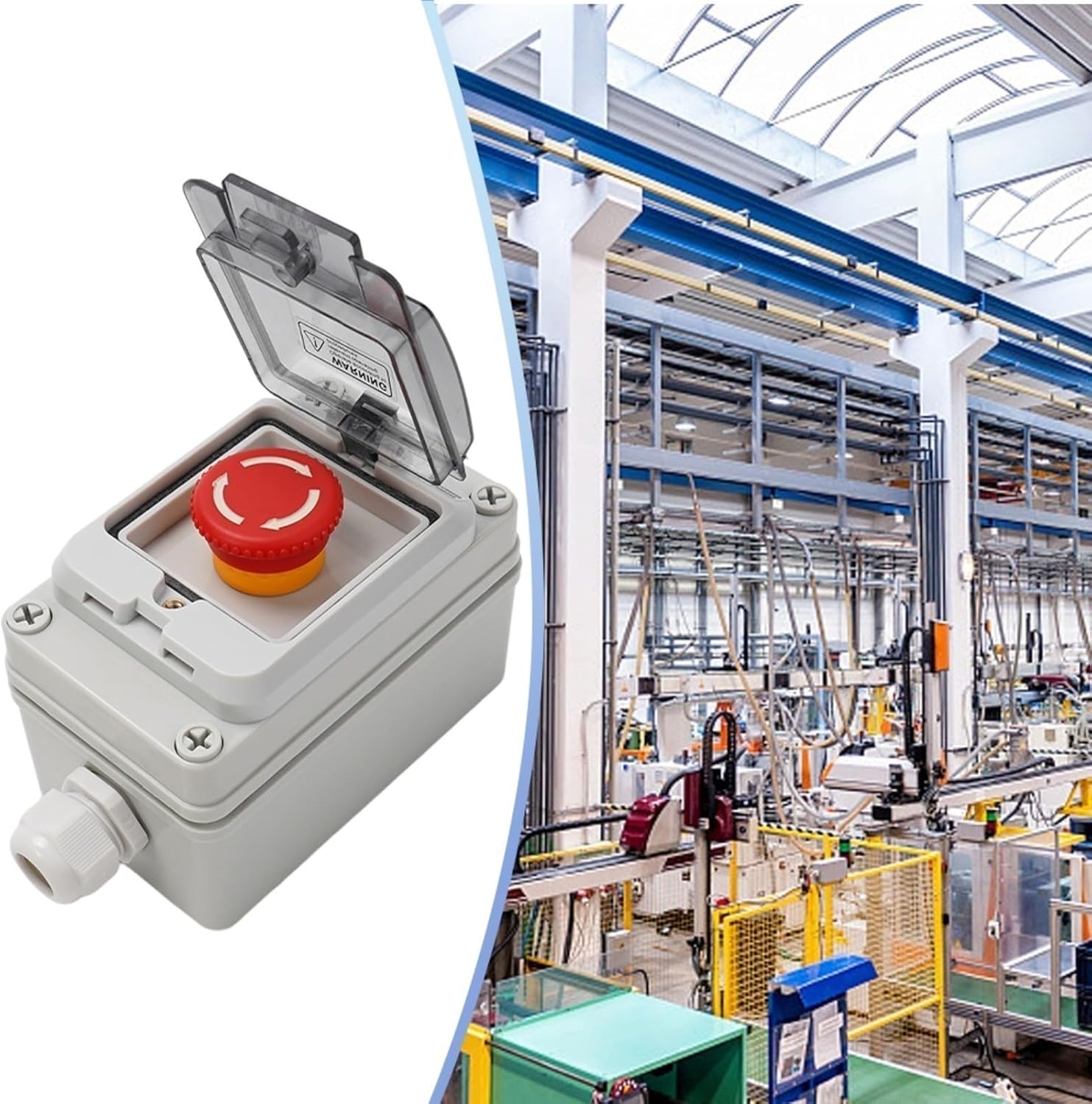 Marebm E-Stop Push Switch with Plastic Box 1