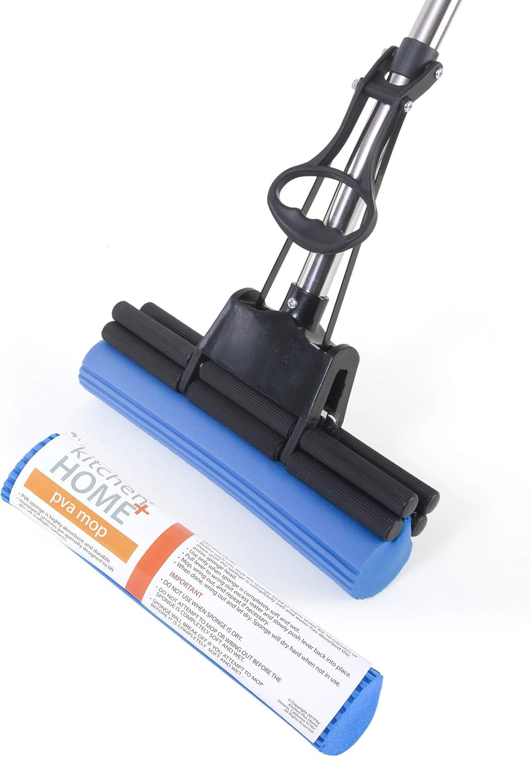 Kitchen Home PVA Sponge Roller Mop Head Refills - 3 Pack