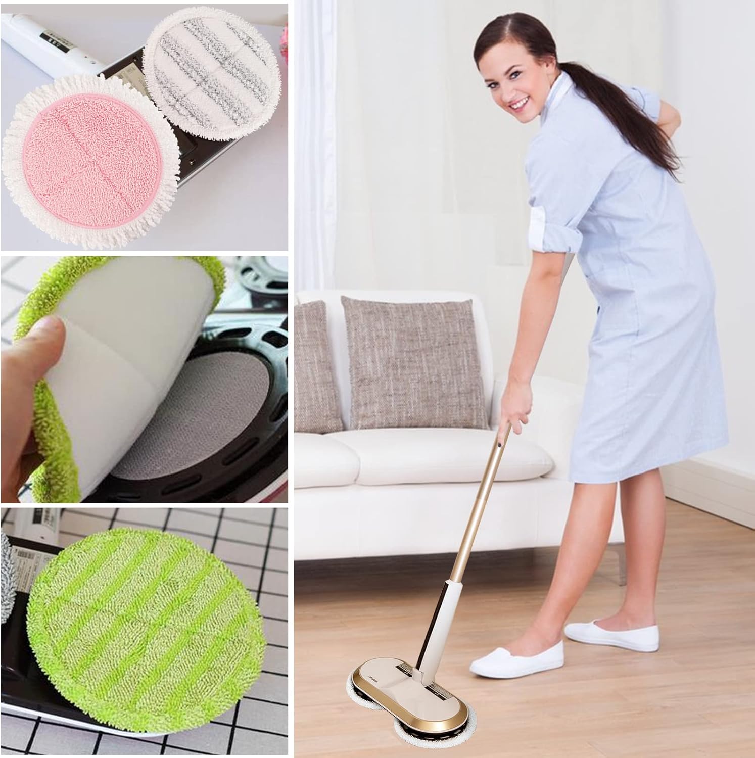GreeSuit Electric Mop Pads 63 Inch 8 Pack Replacement
