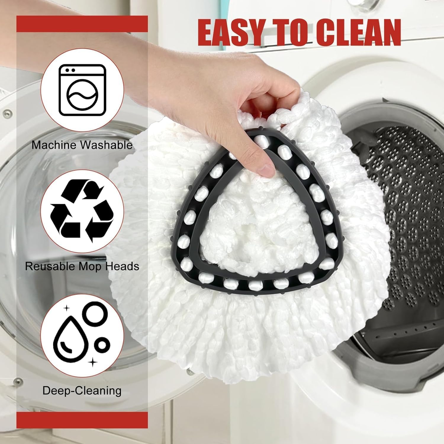 CCMRCQ Spin Mop Replacement Head 3 Pack