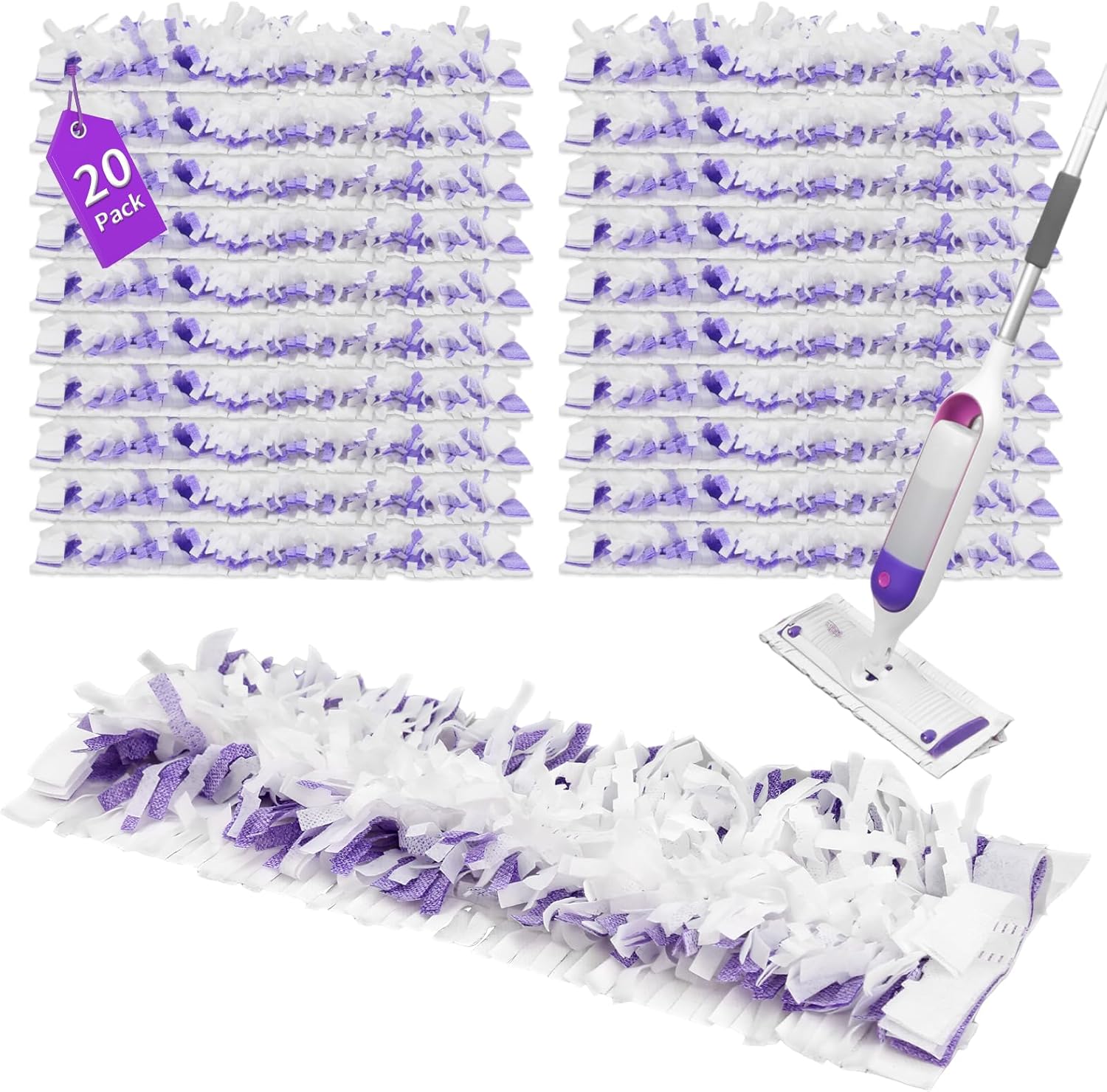 20 Pack Power-Mop-Pads Refills for Swi-ffer and Bona Mops