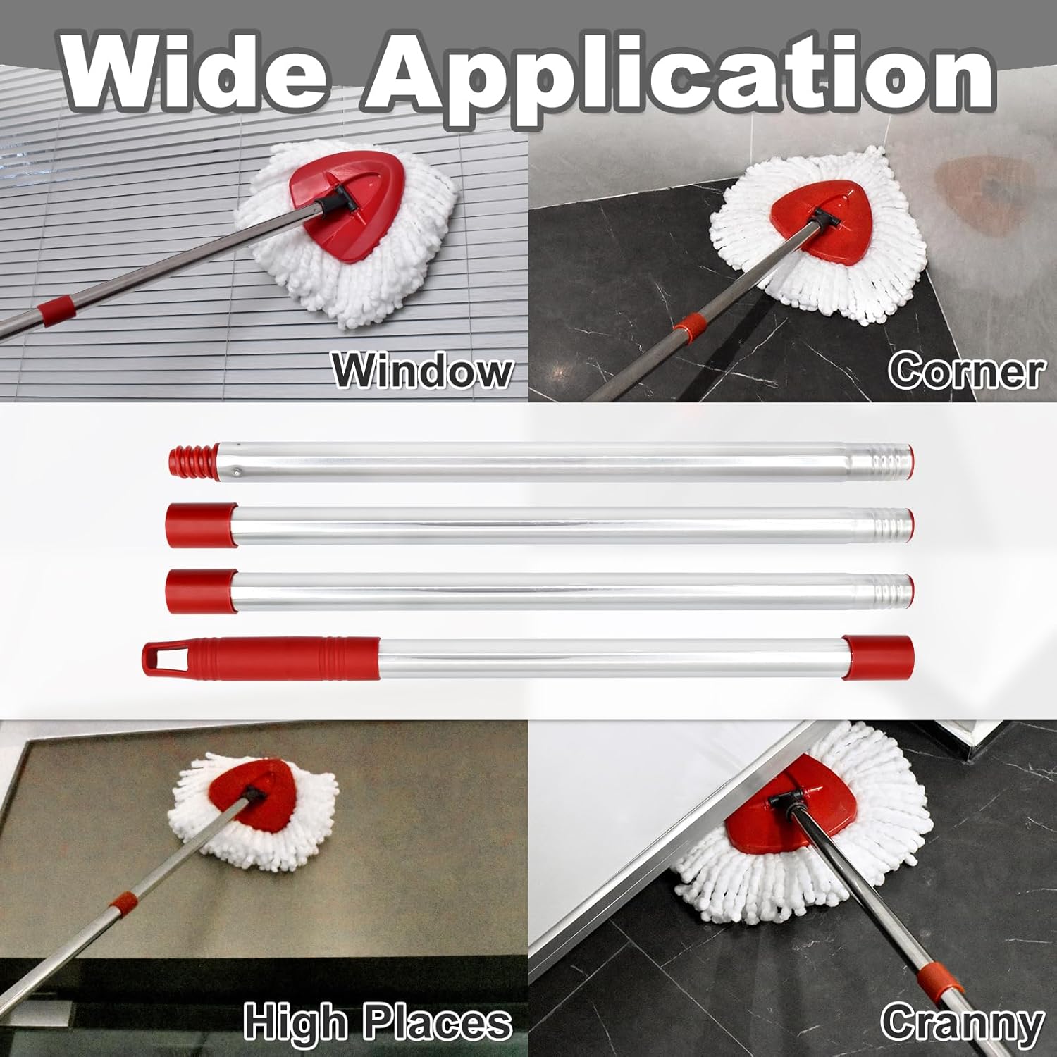 4-Section Spin Mop Handle Replacement