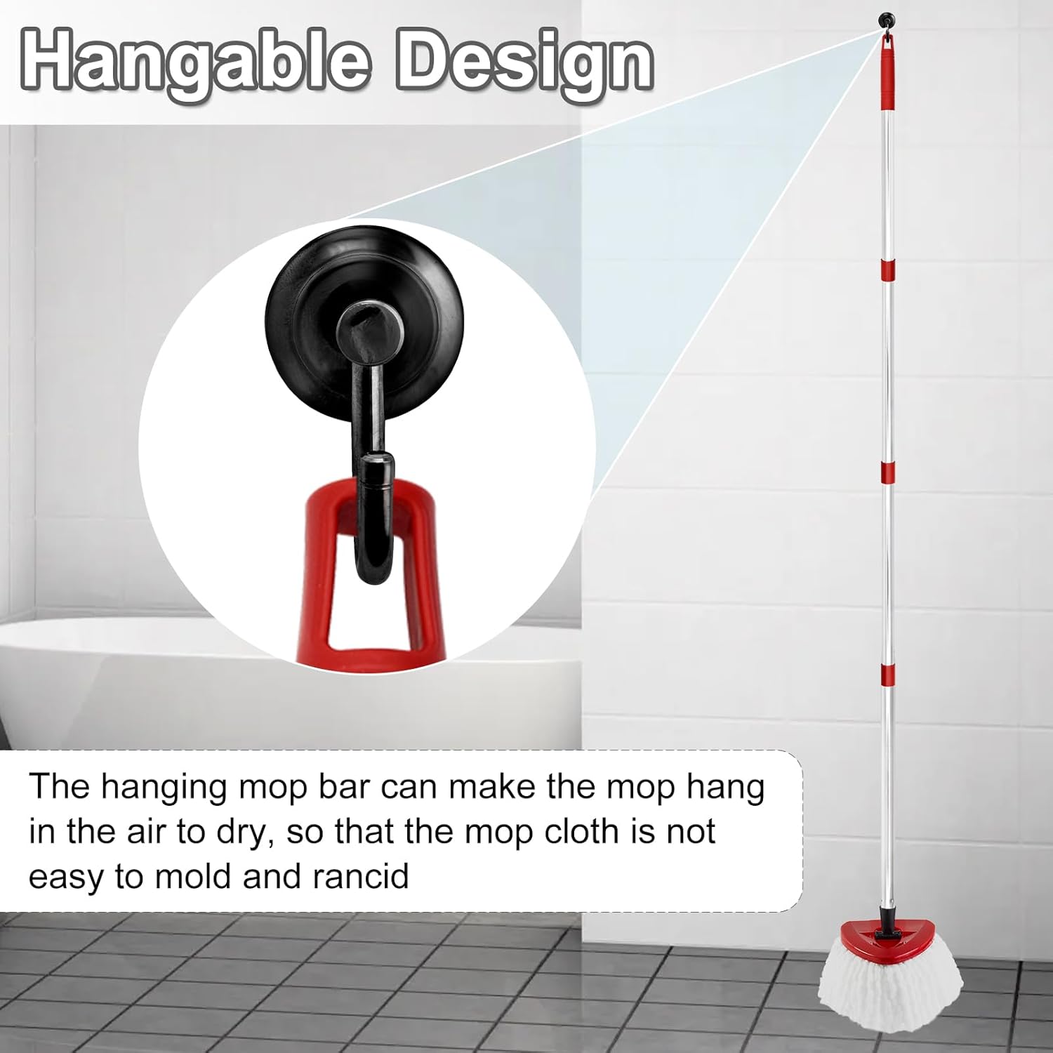 4-Section Spin Mop Handle Replacement