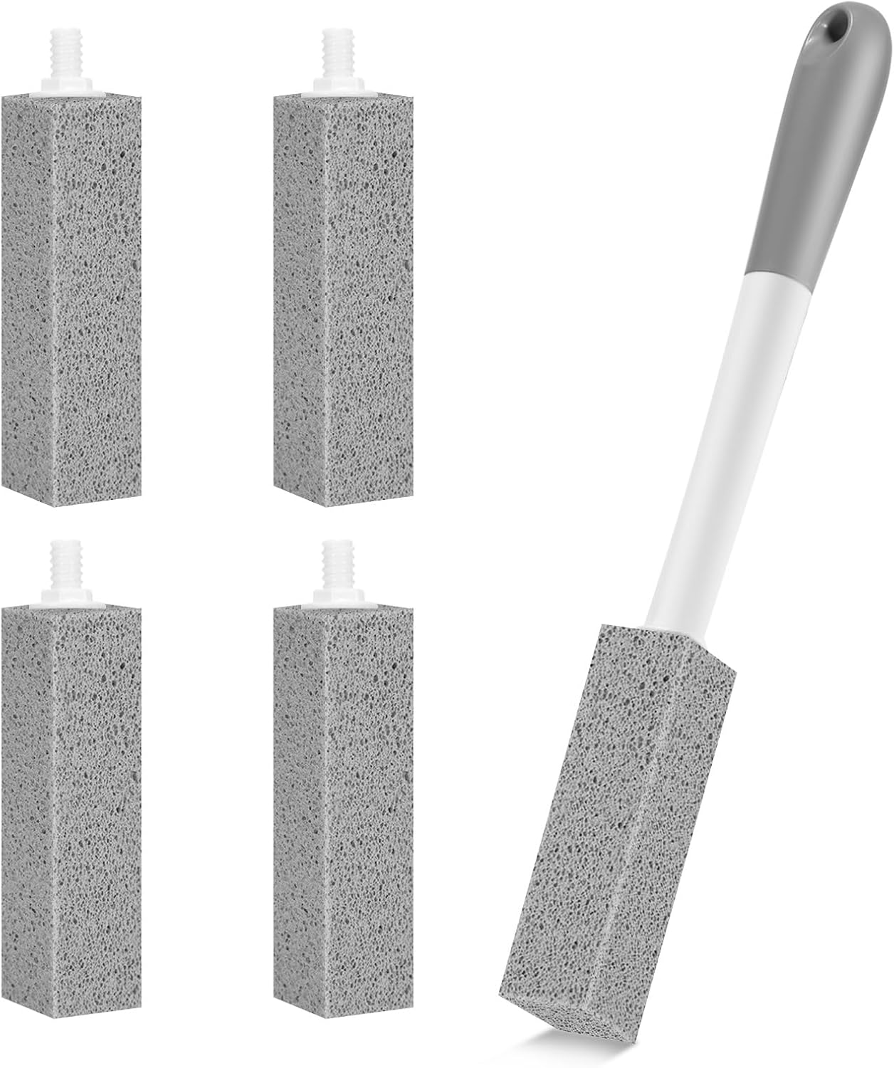 4 Pack Pumice Stones with Detachable Handle for Toilet Cleaning