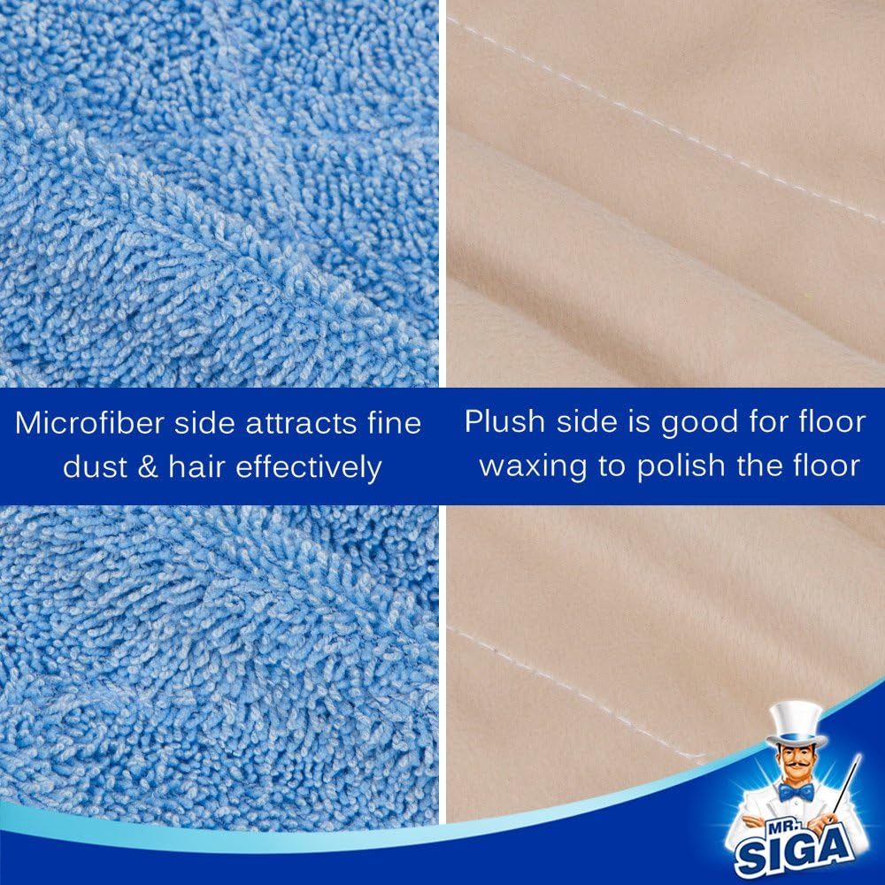 MRSIGA Professional Microfiber Mop Refills Pack of 3 42cm x 23cm