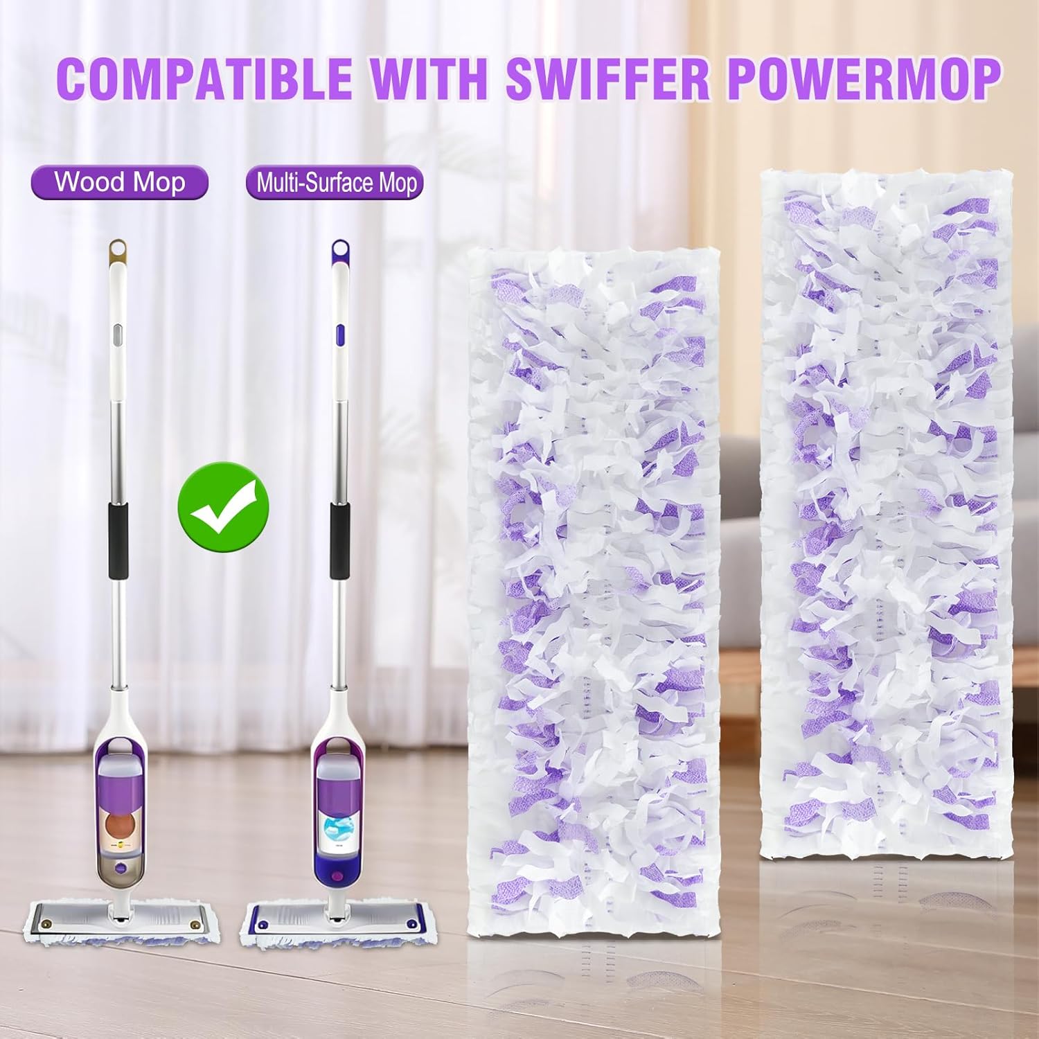 SAUAUSUN 28 Count Disposable Power Mop Pads Refills
