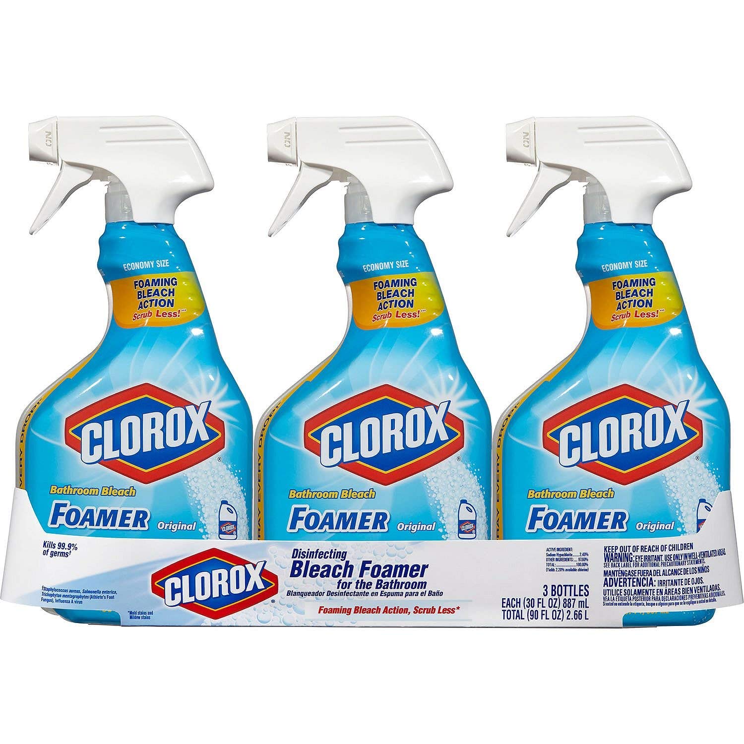 Clorox Bathroom Bleach Foamer Original Spray Pack of 3